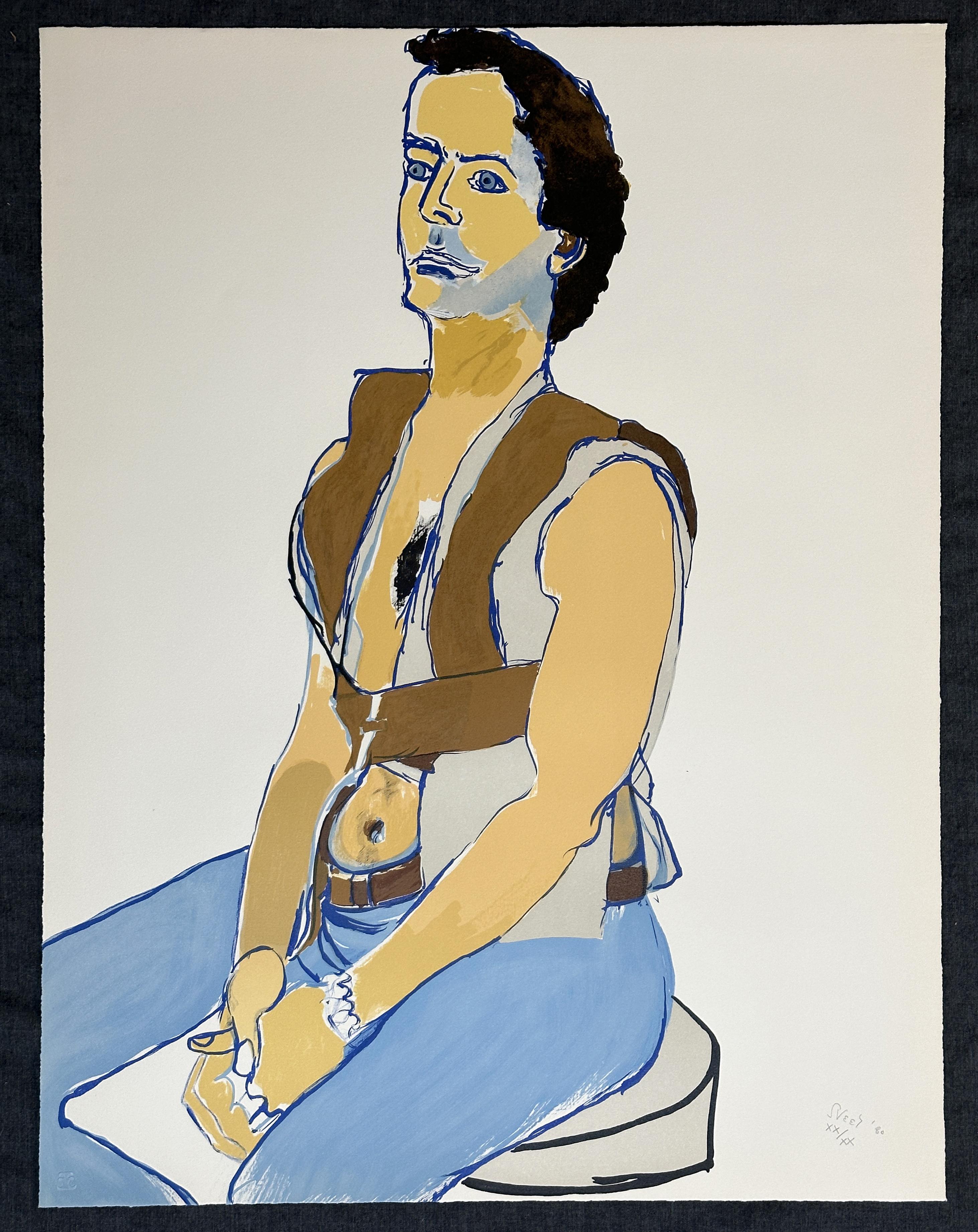 Man in a harness 1980 - Print by Alice Neel