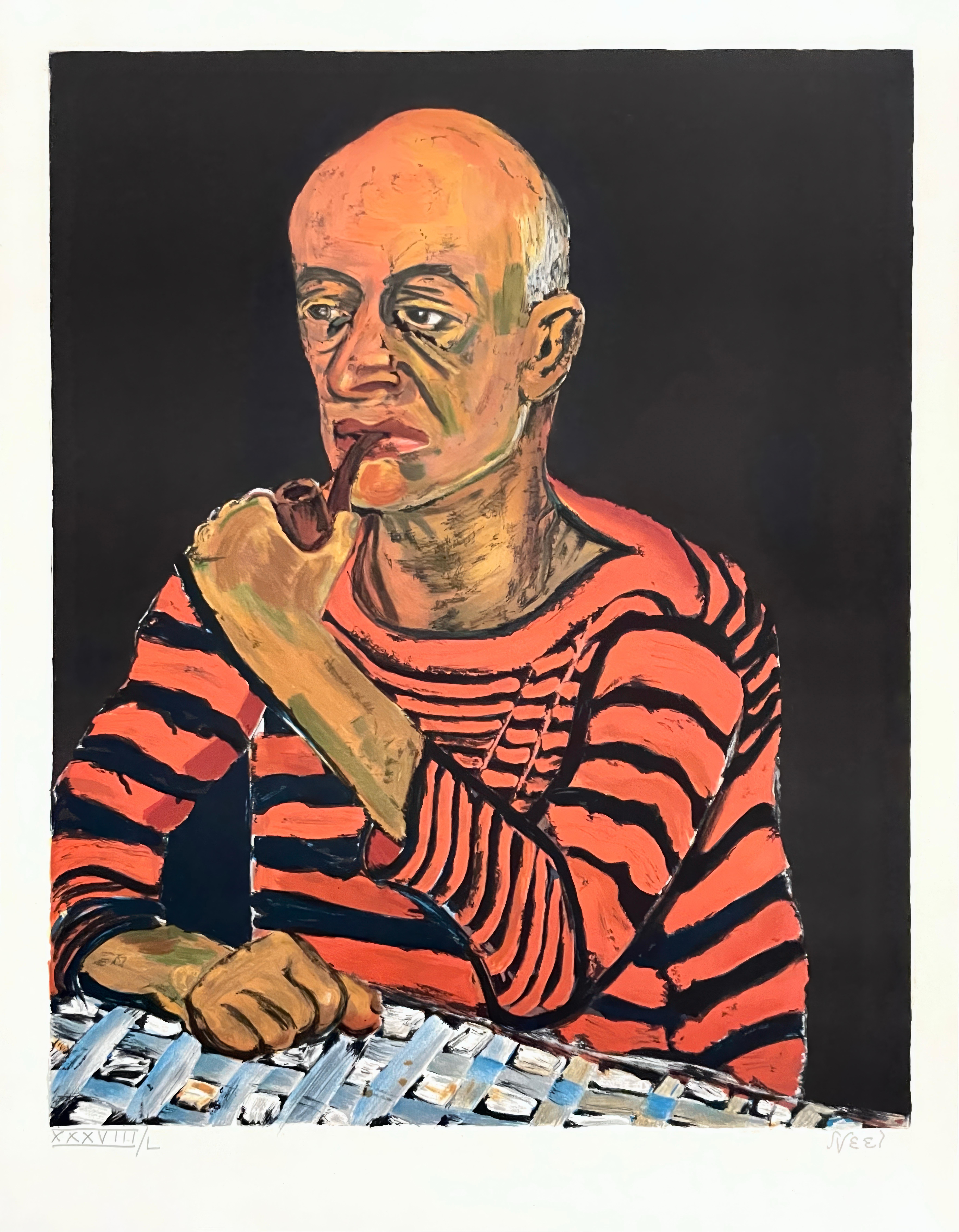 Man with Pipe (John Rothschild), Alice Neel