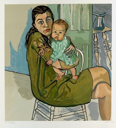 Mutter und Kind:: Lithographie in limitierter Auflage:: Alice Neel