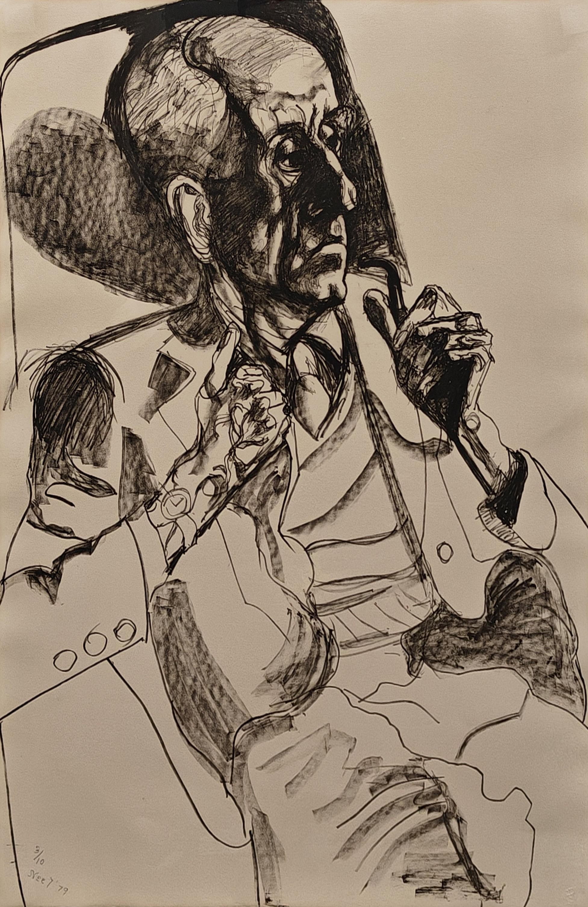 Alice Neel
Sam, 1979
Signed, dated, and numbered in pencil lower left
Tusche and crayon lithograph on cream wove paper
34 1/8 x 24 inches
Edition 3/10

Provenance
BG Hacker, New York


One of the foremost American artists of the twentieth century,