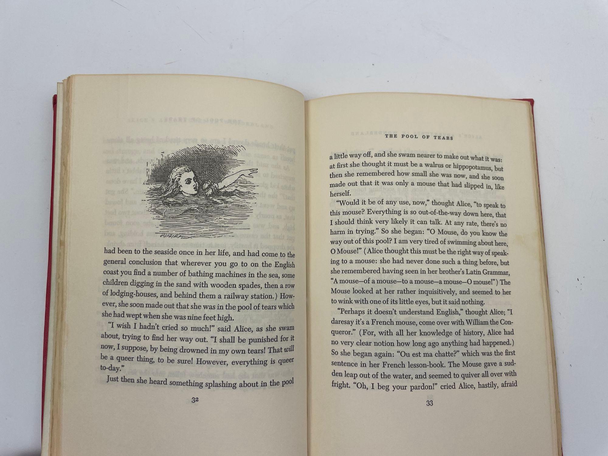 American Alice's Adventures in Wonderland by Lewis Carroll 1945 Vintage Hardcover Book For Sale