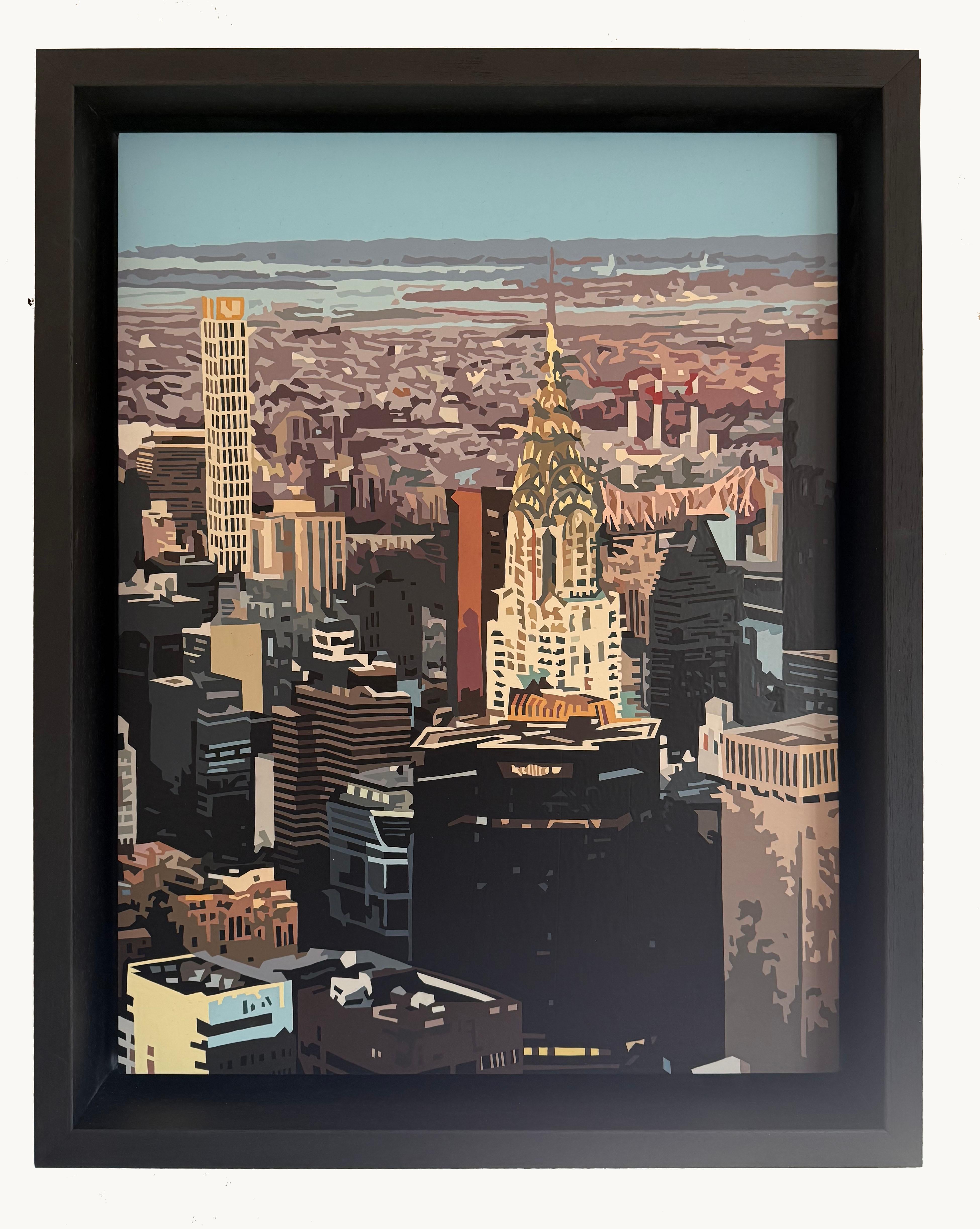 Chrysler XXX, peinture originale, paysage, contemporain, paysage urbain - Painting de Alicia Dubnyckyj