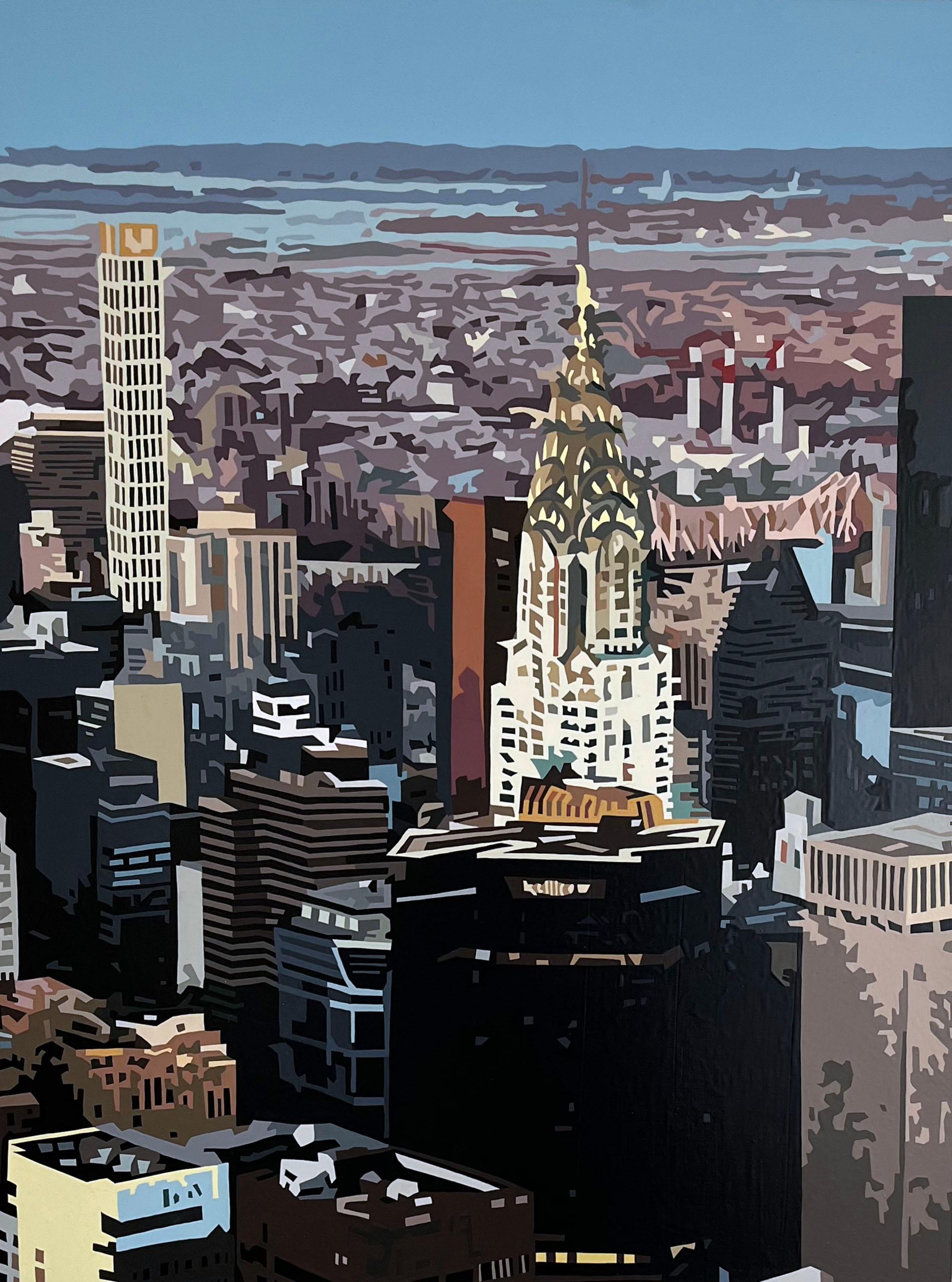 Chrysler XXX, original painting, landscape, contemporary, cityscape