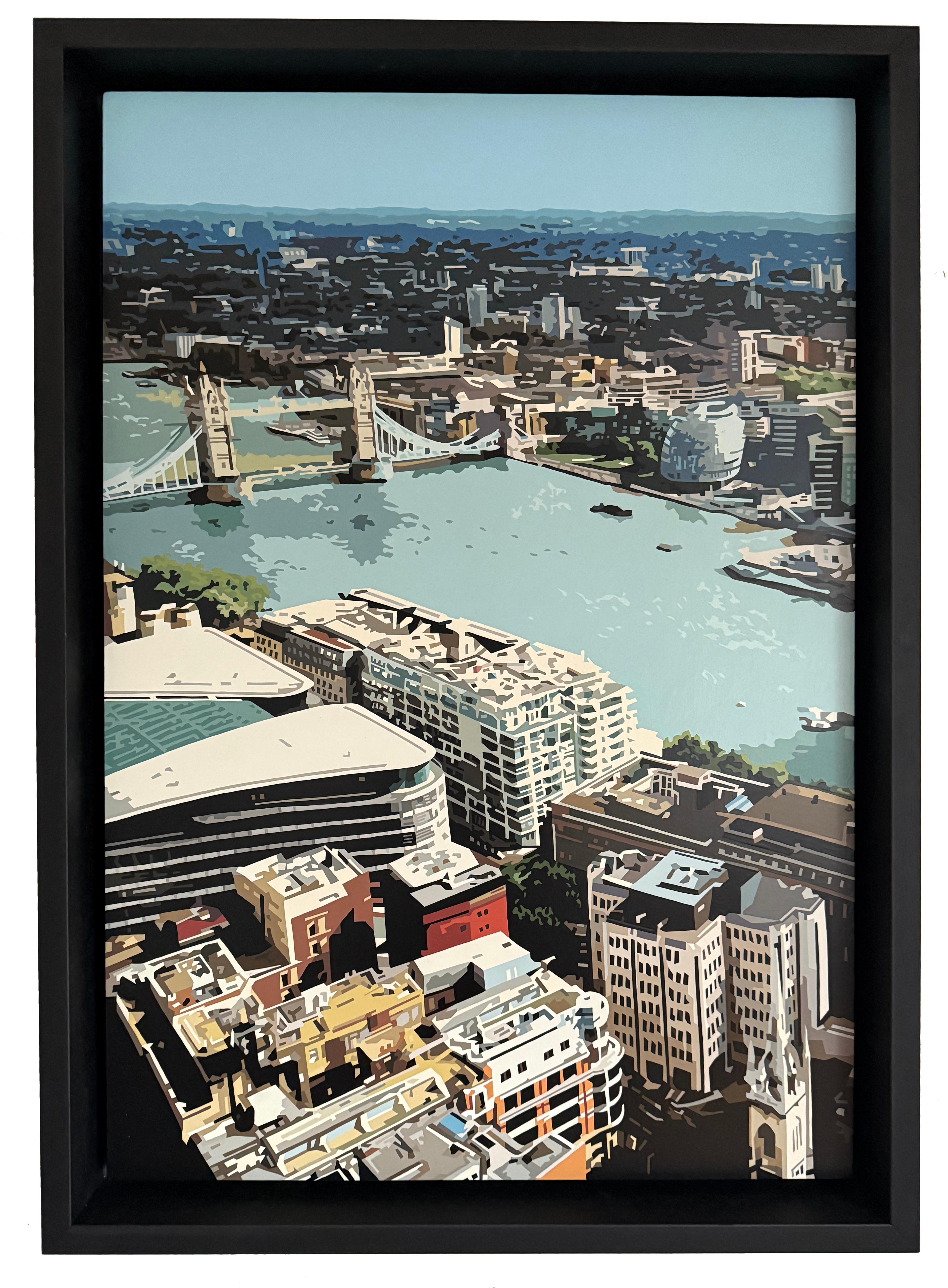 Tower Bridge XVIII, peinture originale, paysage, paysage urbain, contemporain en vente 1