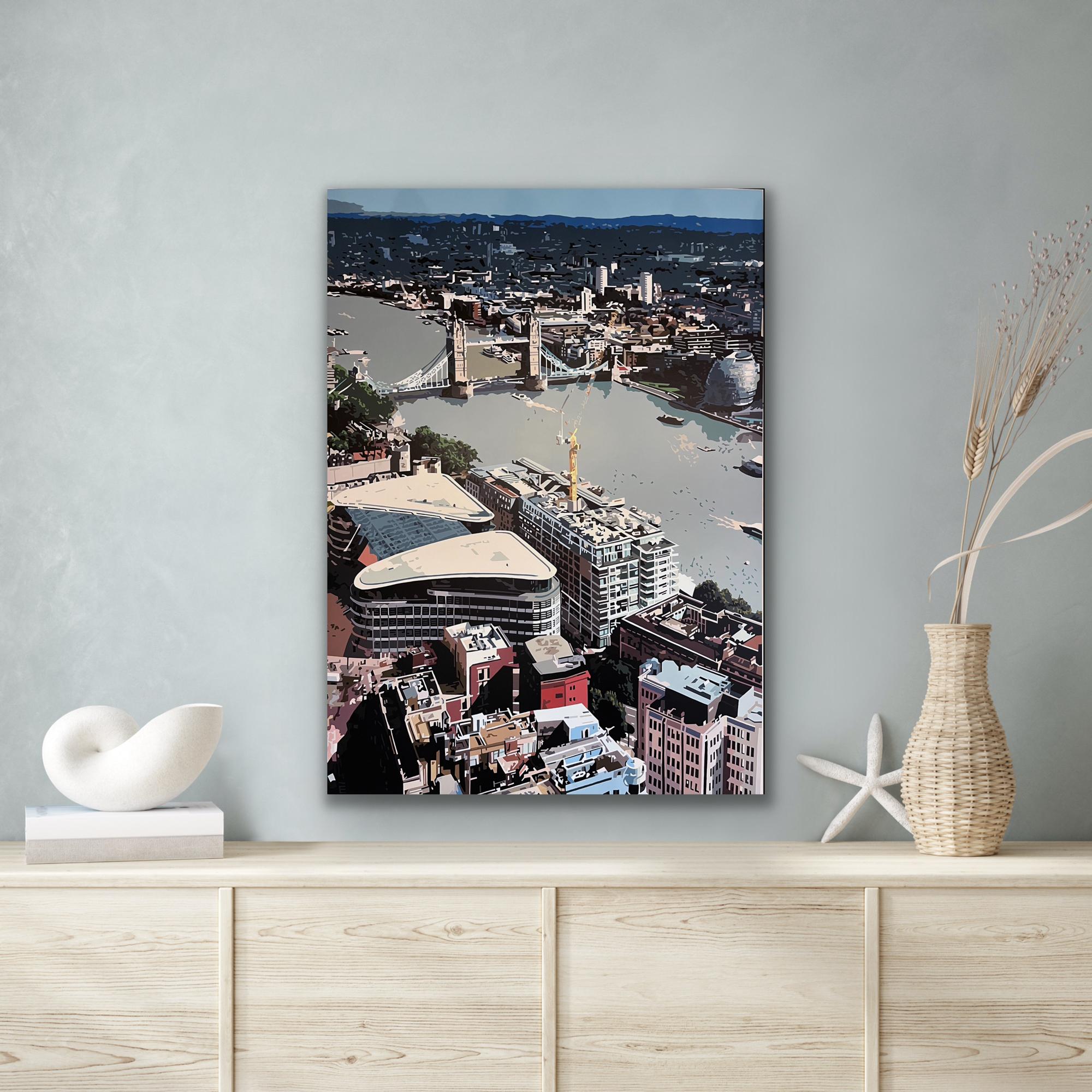 Tower Bridge XVIII, peinture originale, paysage, paysage urbain, contemporain en vente 2