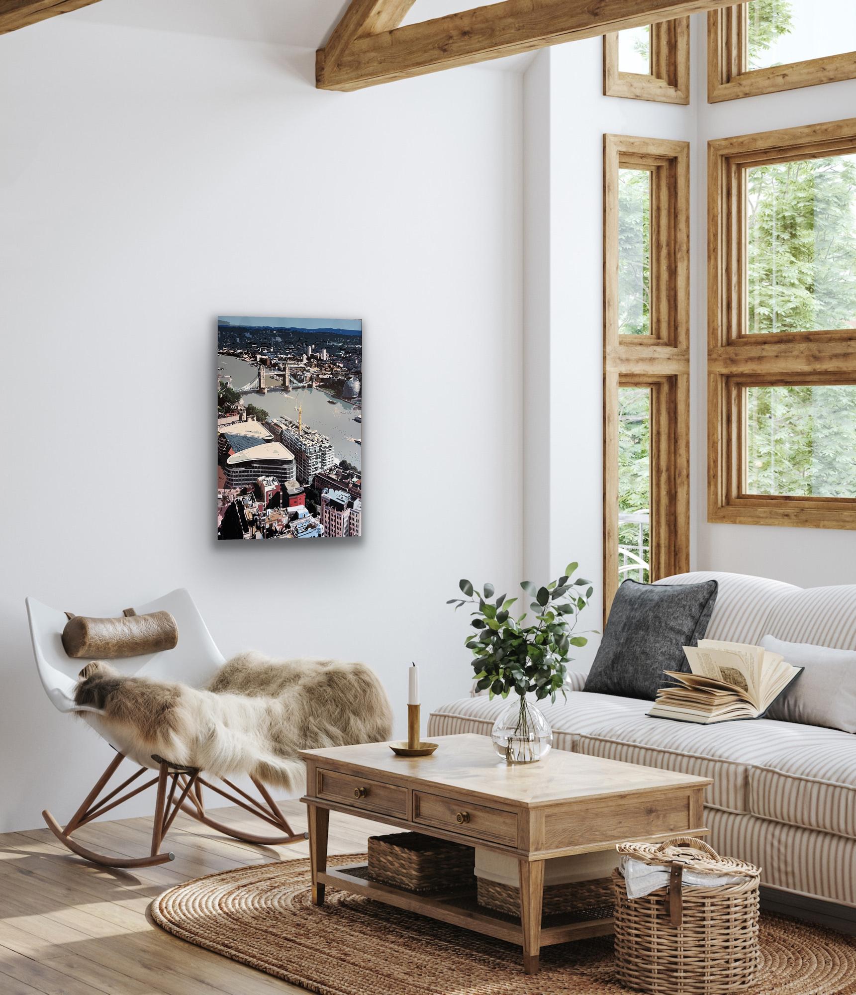 Tower Bridge XVIII, peinture originale, paysage, paysage urbain, contemporain en vente 4