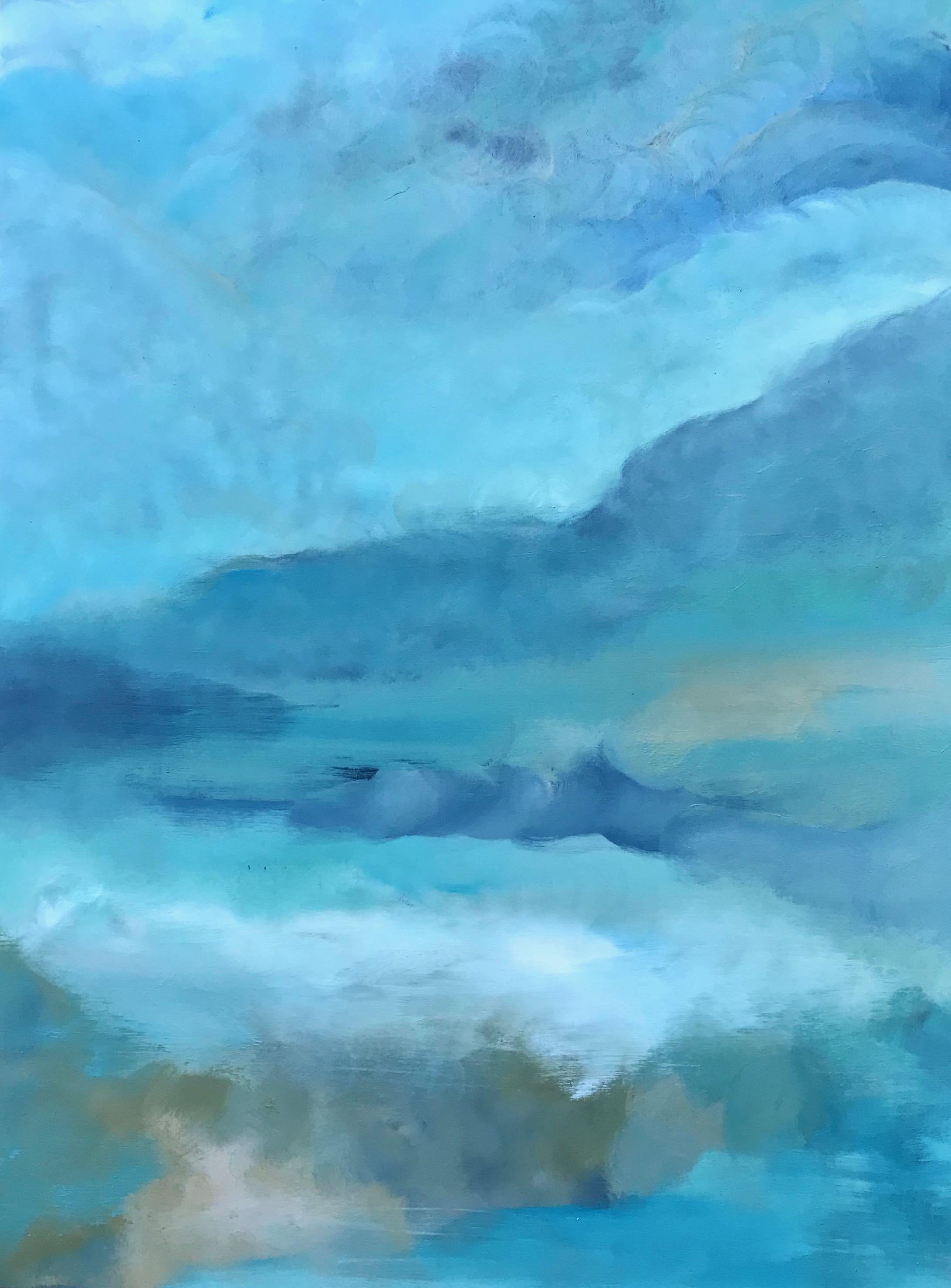 <p>Artist Comments<br />Alicia describes this rich scene as a "dreamy and rarefied abstract landscape." Blues, turquoise and green roll across the canvas, resembling evening fog cascading down the hills of the coast. Alicia Dunn draws from her local