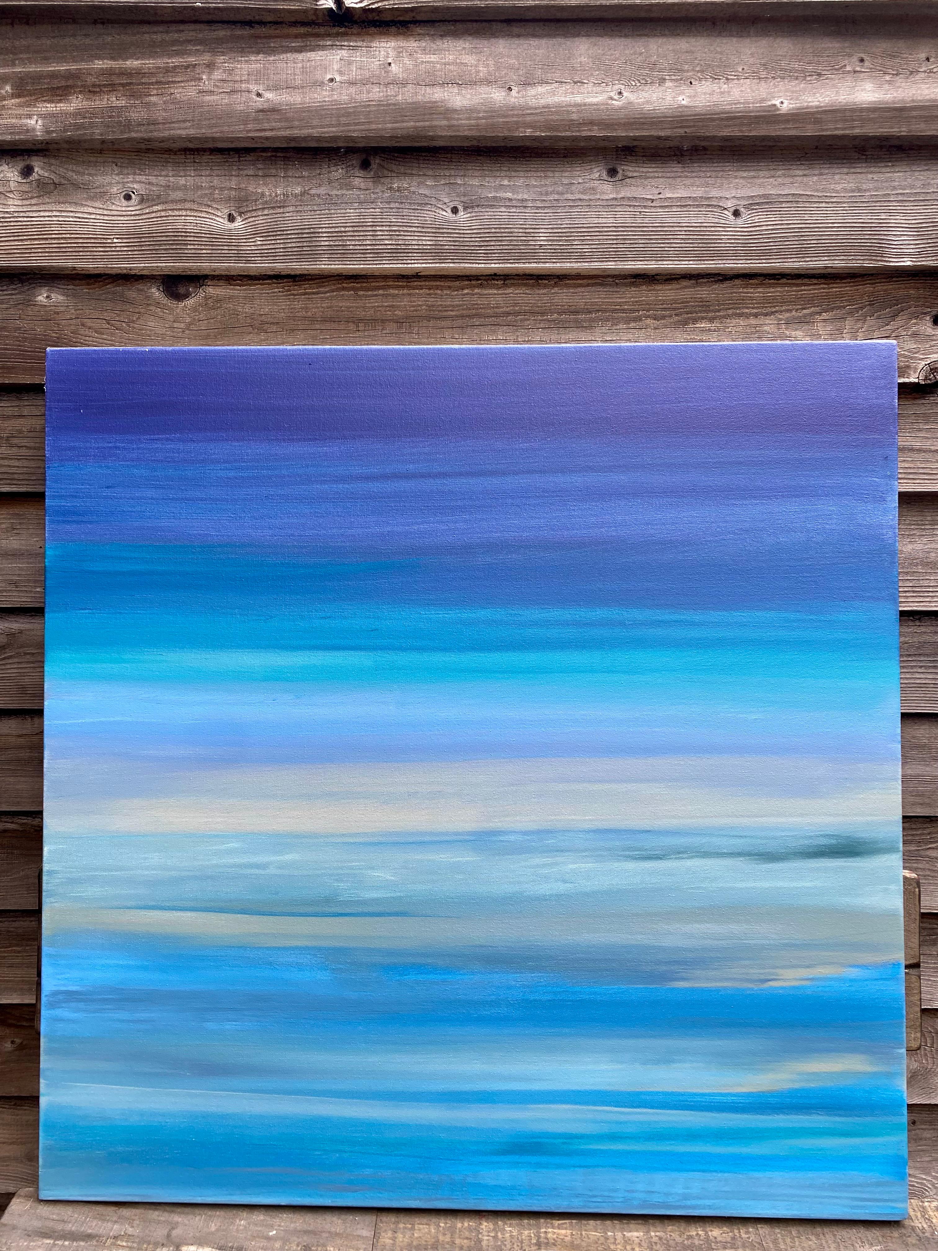 Fusione blu, Pittura astratta - Painting Astratto di Alicia Dunn