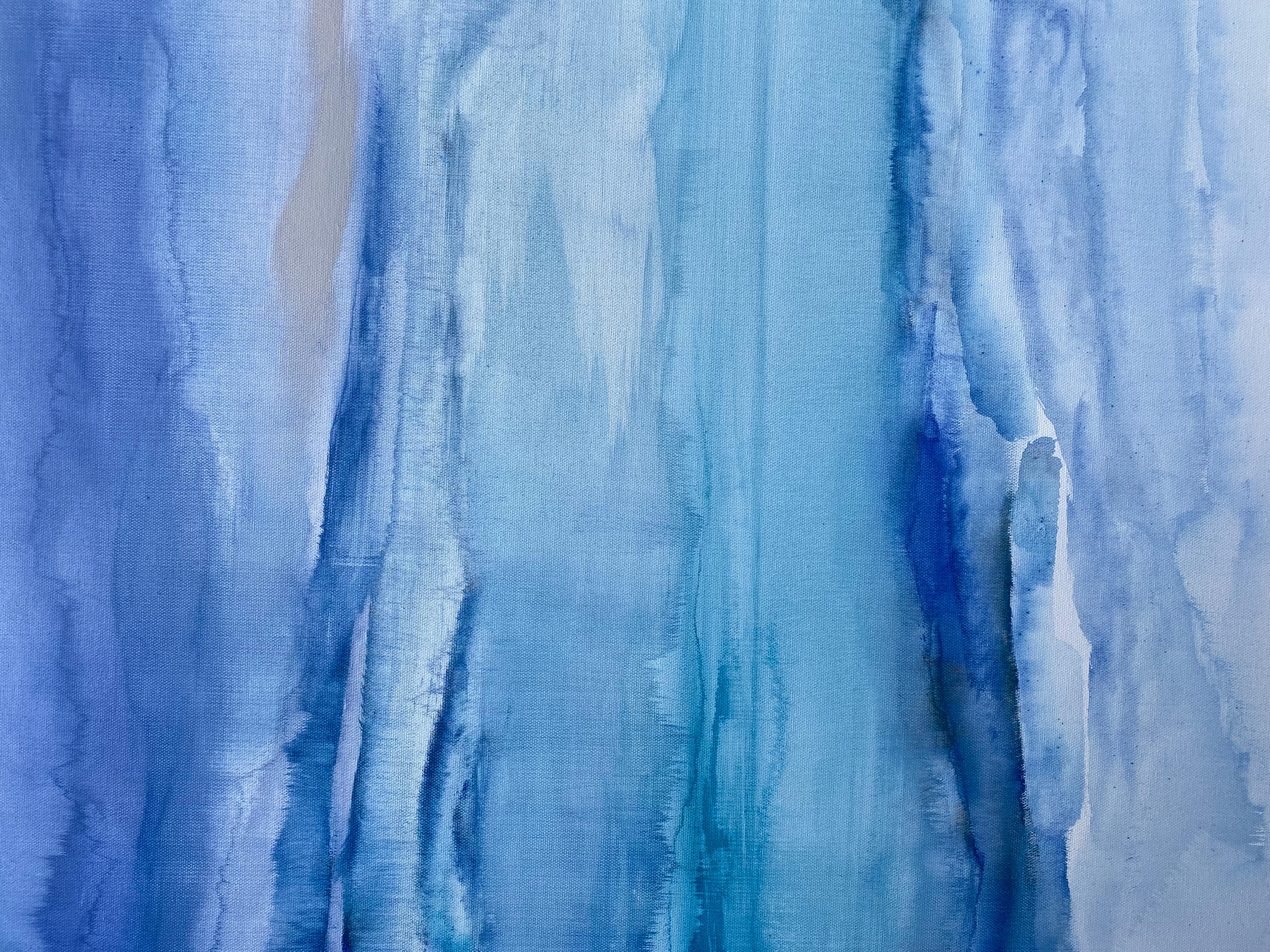 <p>Artist Comments<br />A view from the clouds. Artist Alicia Dunn created a soft abstract piece with translucent layers of cool colors. Lighter shades glow from beneath as dark clouds hover above the atmosphere. 