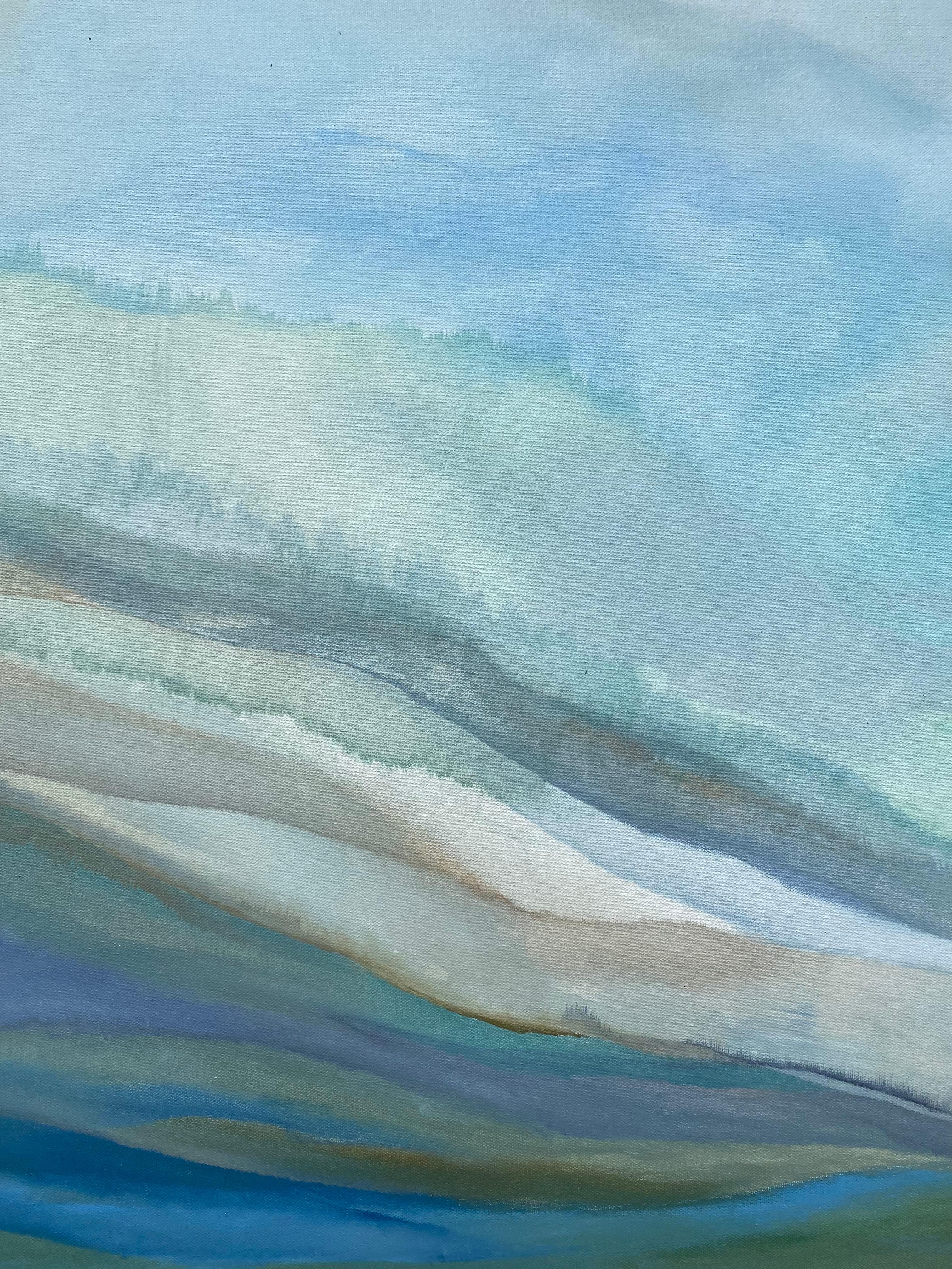 <p>Artist Comments<br>An expansive abstract view of vast blue rolling hills by artist Alicia Dunn. 