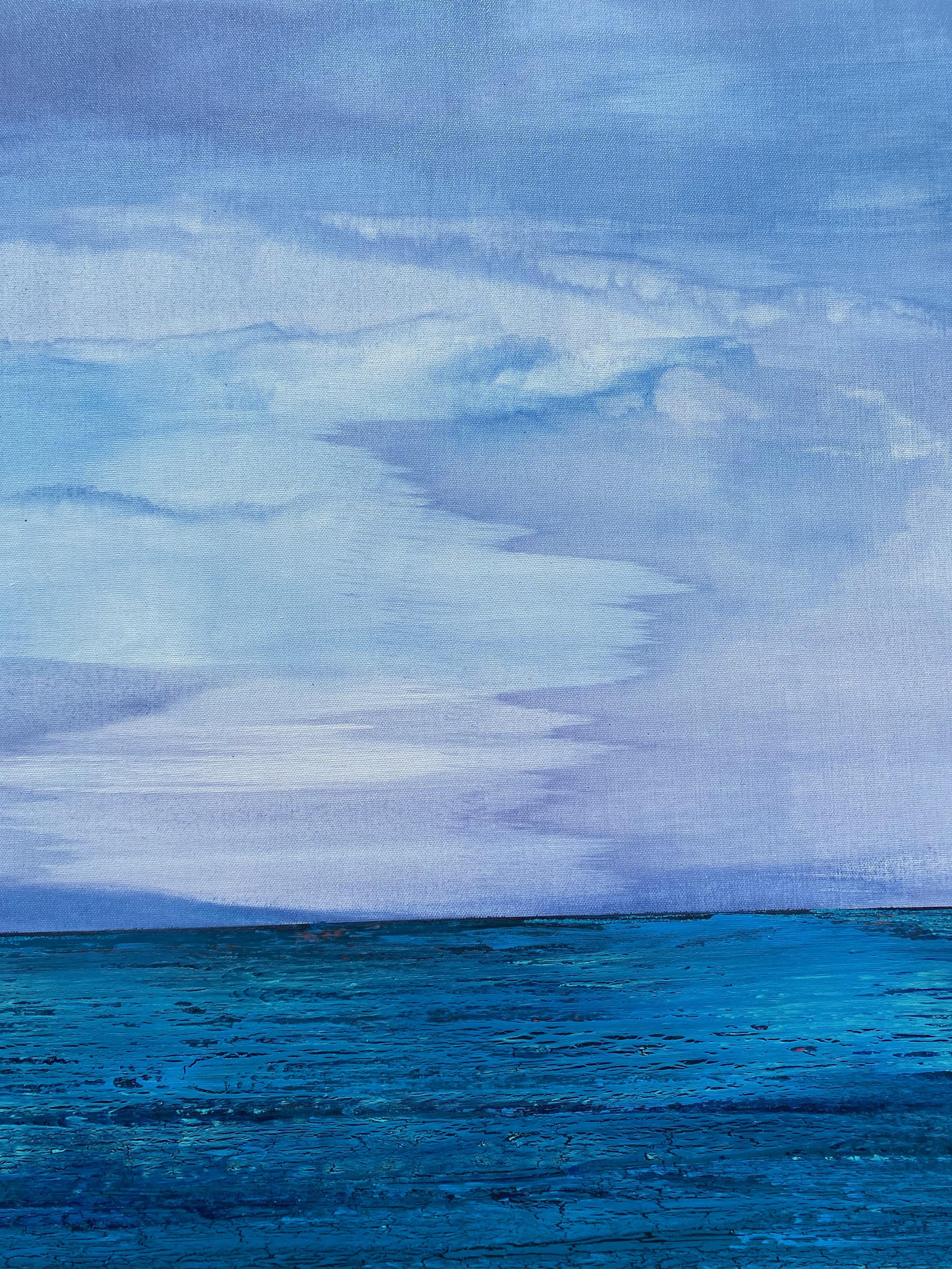 Reflection de la vérité, peinture abstraite - Bleu Abstract Painting par Alicia Dunn