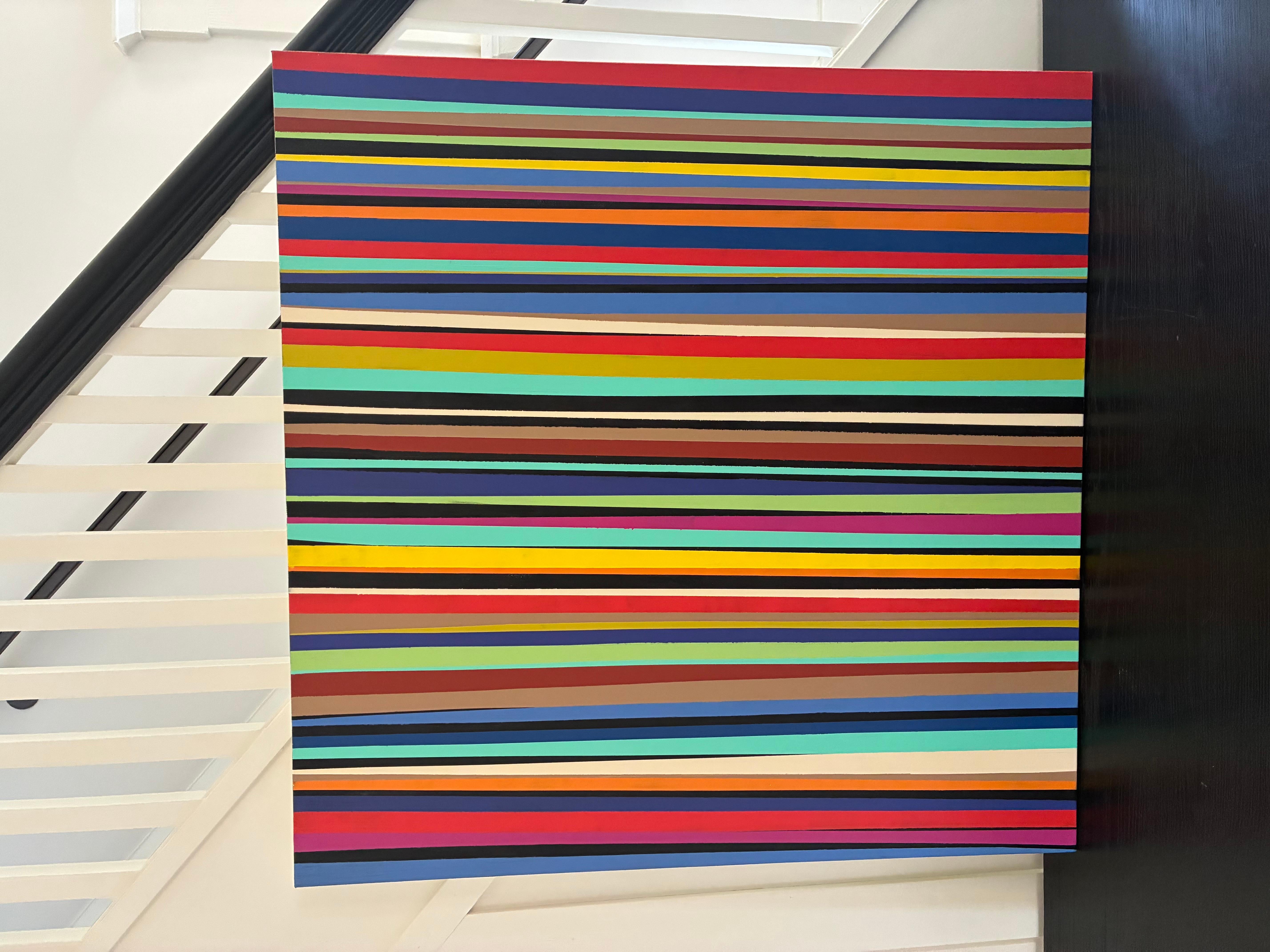 Gewebtes Licht, Abstrakte Malerei (Braun), Abstract Painting, von Alicia Dunn