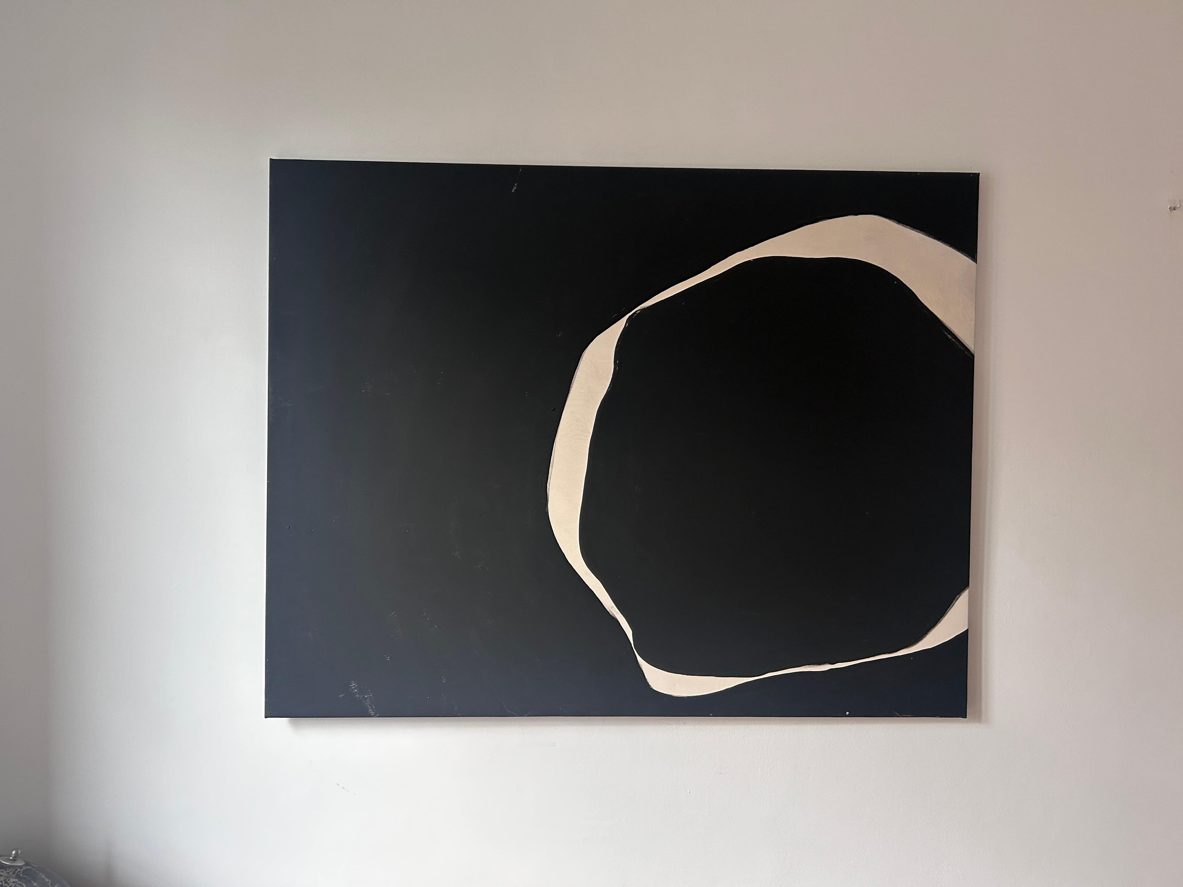 ABSTRACT Artwork Black Dark Lines Canvas by Spanish Alicia Gimeno 2024  For Sale 5