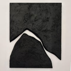 ABSTRACT Opera d'arte in pannelli di Wood Wood nero scuro della spagnola Alicia Gimeno 2024