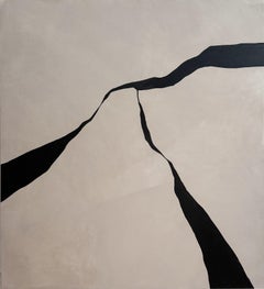 ABSTRACT Big Size Minimalism Painting Textil Spanish Artist Alicia Gimeno Black