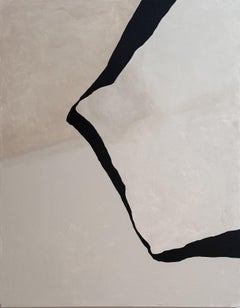 ABSTRACT Peinture grand format minimaliste textile de l'artiste espagnole Alicia Gimeno Black