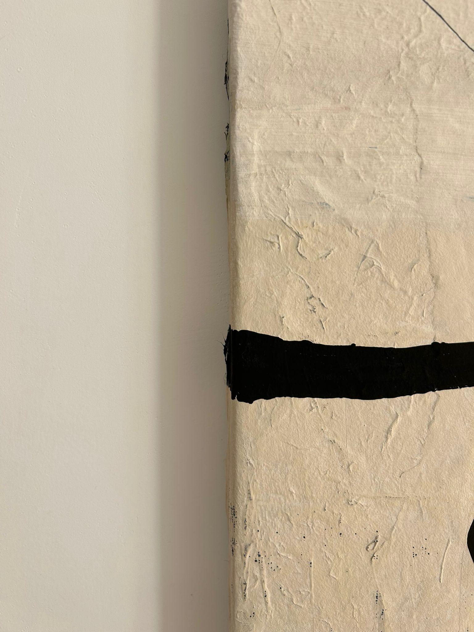 ABSTRACT. Quadro in bianco e nero dell'artista spagnolo minimal Untitled 2023 1