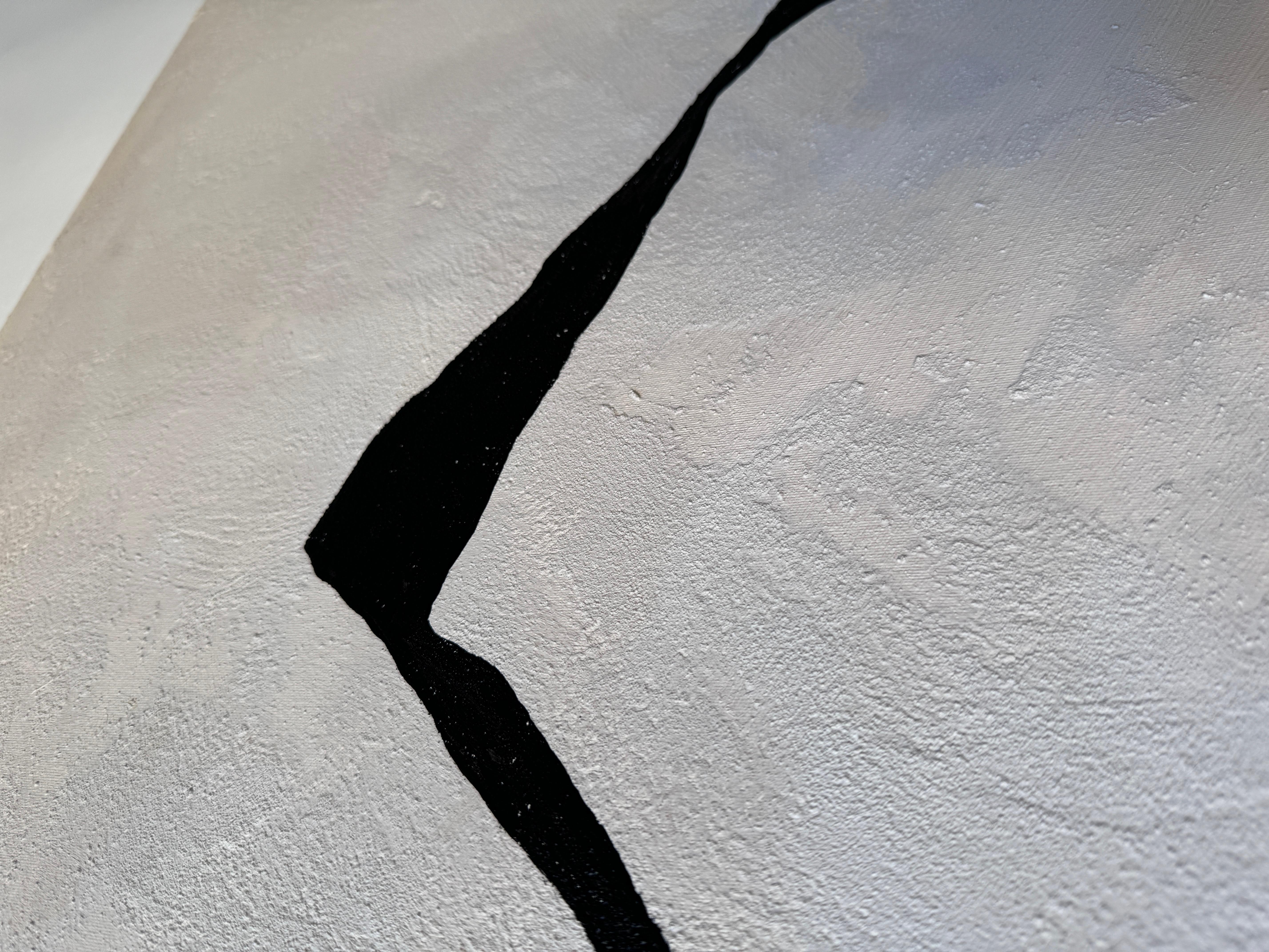 ABSTRACTO Pintura Líneas Negras Artista Española Alicia Gimeno 2025 030125 en venta 1