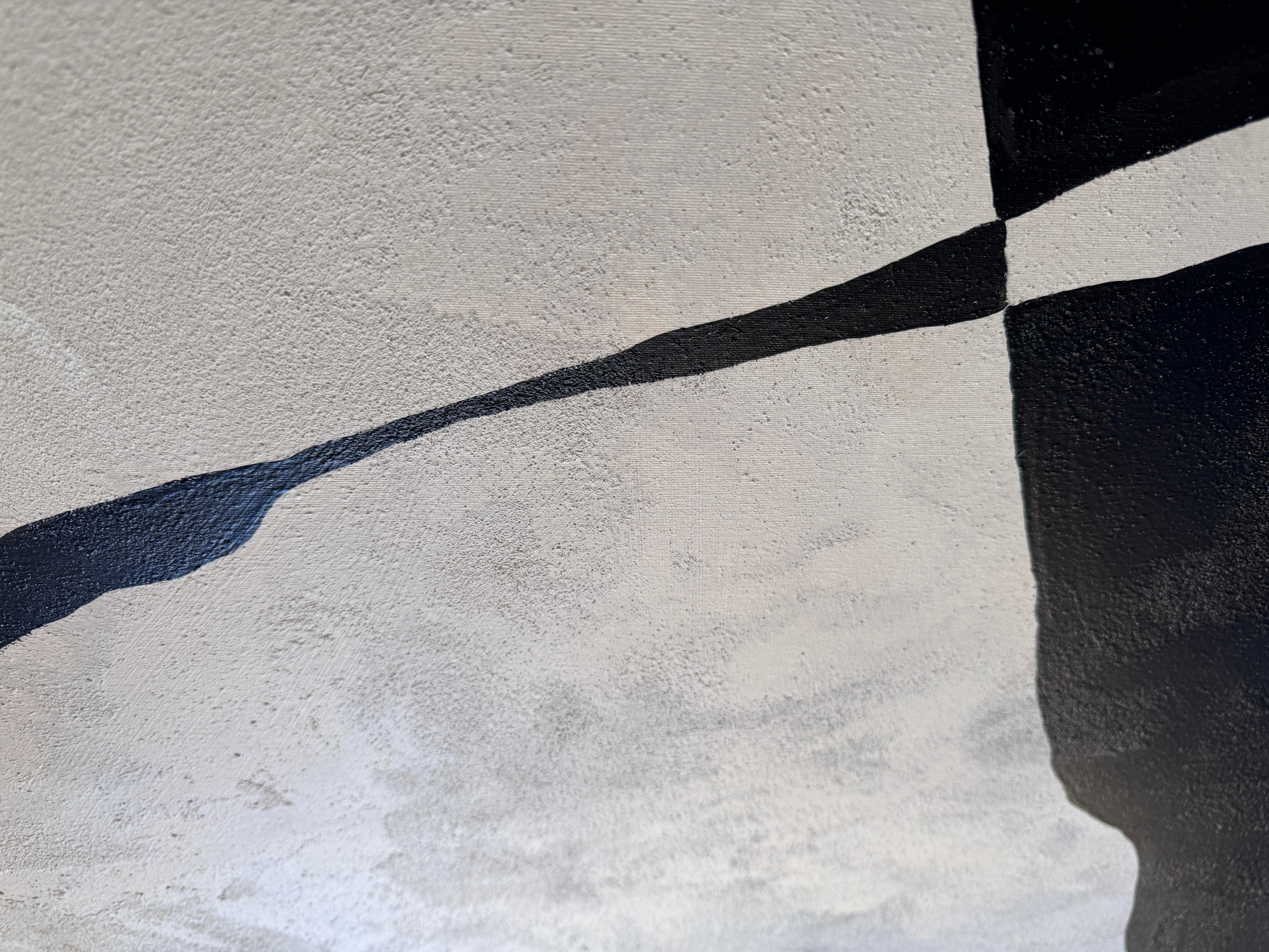 ABSTRACTO Pintura Líneas Negras Artista Española Alicia Gimeno 2025 030125 en venta 2