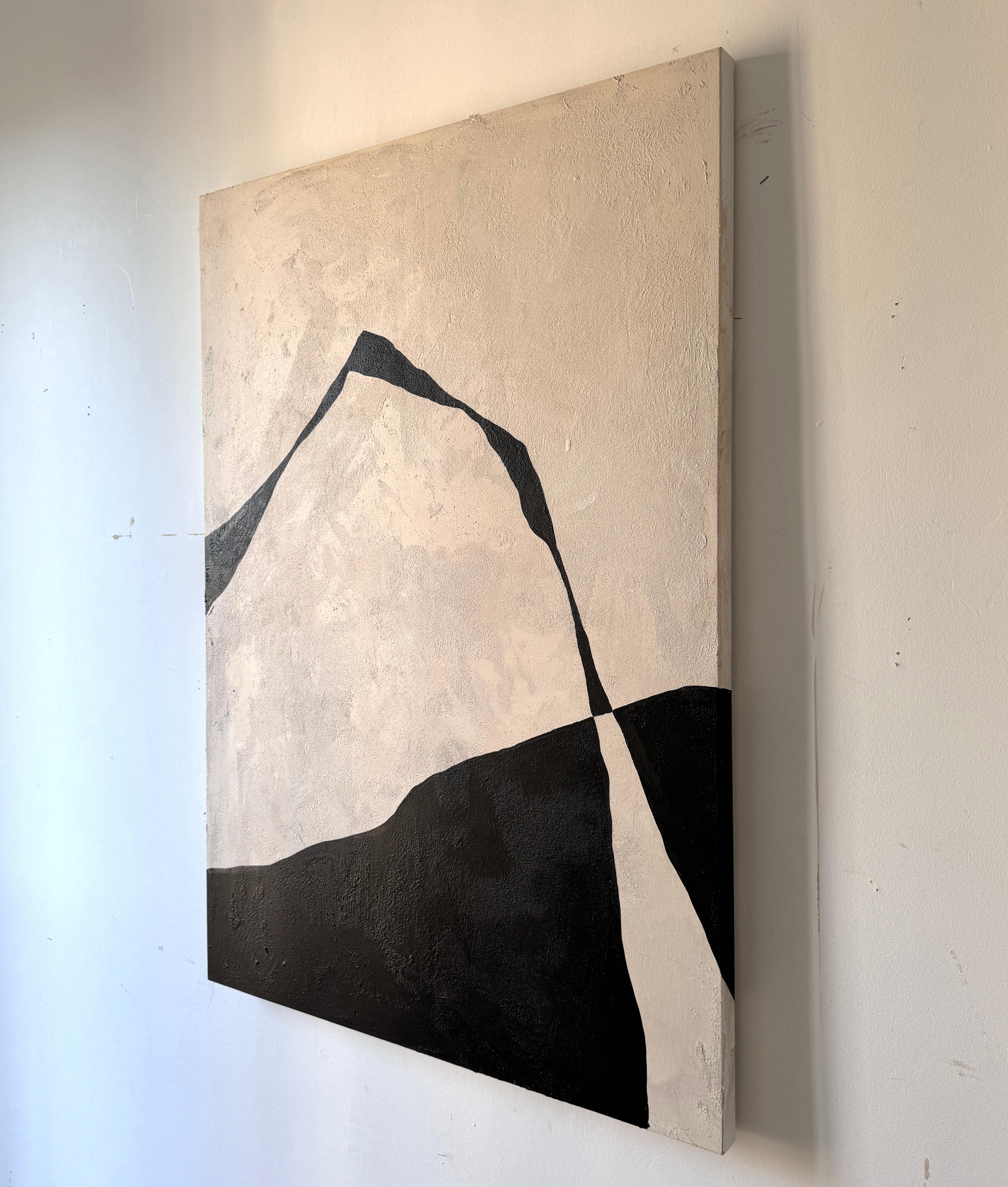 ABSTRACTO Pintura Líneas Negras Artista Española Alicia Gimeno 2025 030125 en venta 3
