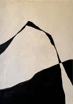 ABSTRACT Schwarze Linien, Gemälde der spanischen Künstlerin Alicia Gimeno 2025 030125