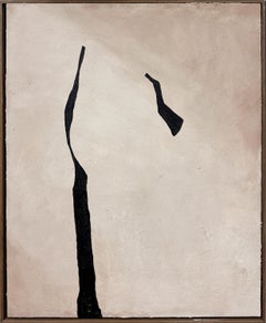 ABSTRACT Schwarze Linien, Gemälde der spanischen Künstlerin Alicia Gimeno