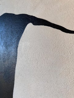 ABSTRACT Schwarze Linien Textur-Gemälde der spanischen Künstlerin Alicia Gimeno 2025