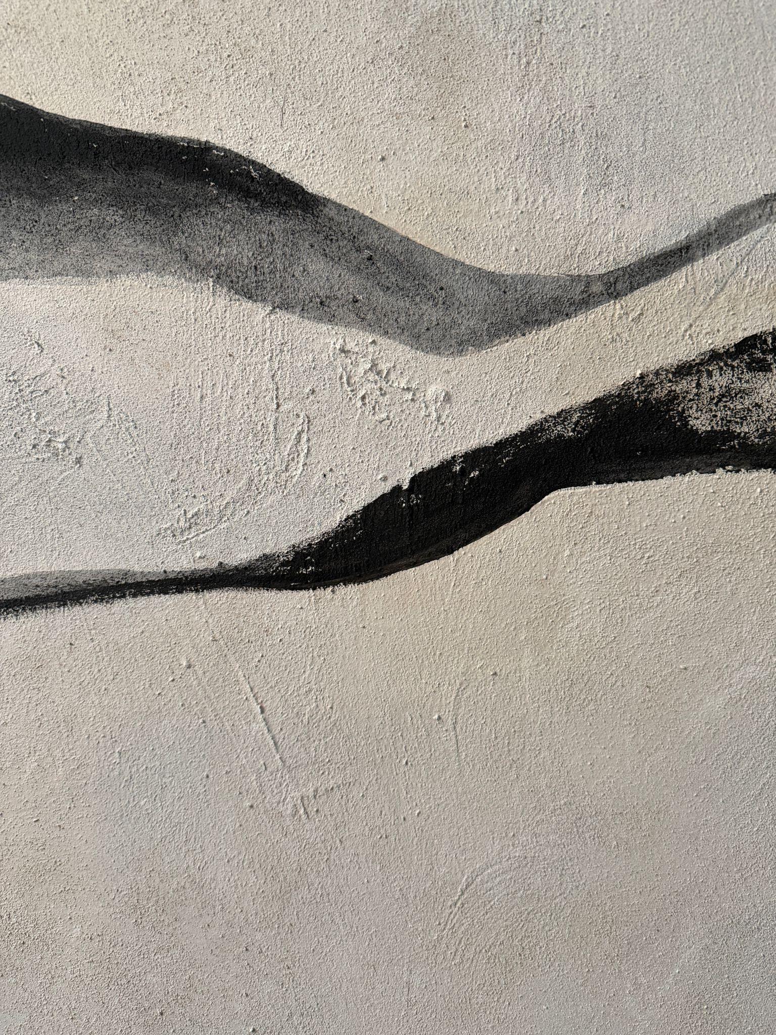ABSTRACT Earth and Black Tones Lines Forms Artwork Artist Alicia Gimeno 2025 For Sale 2