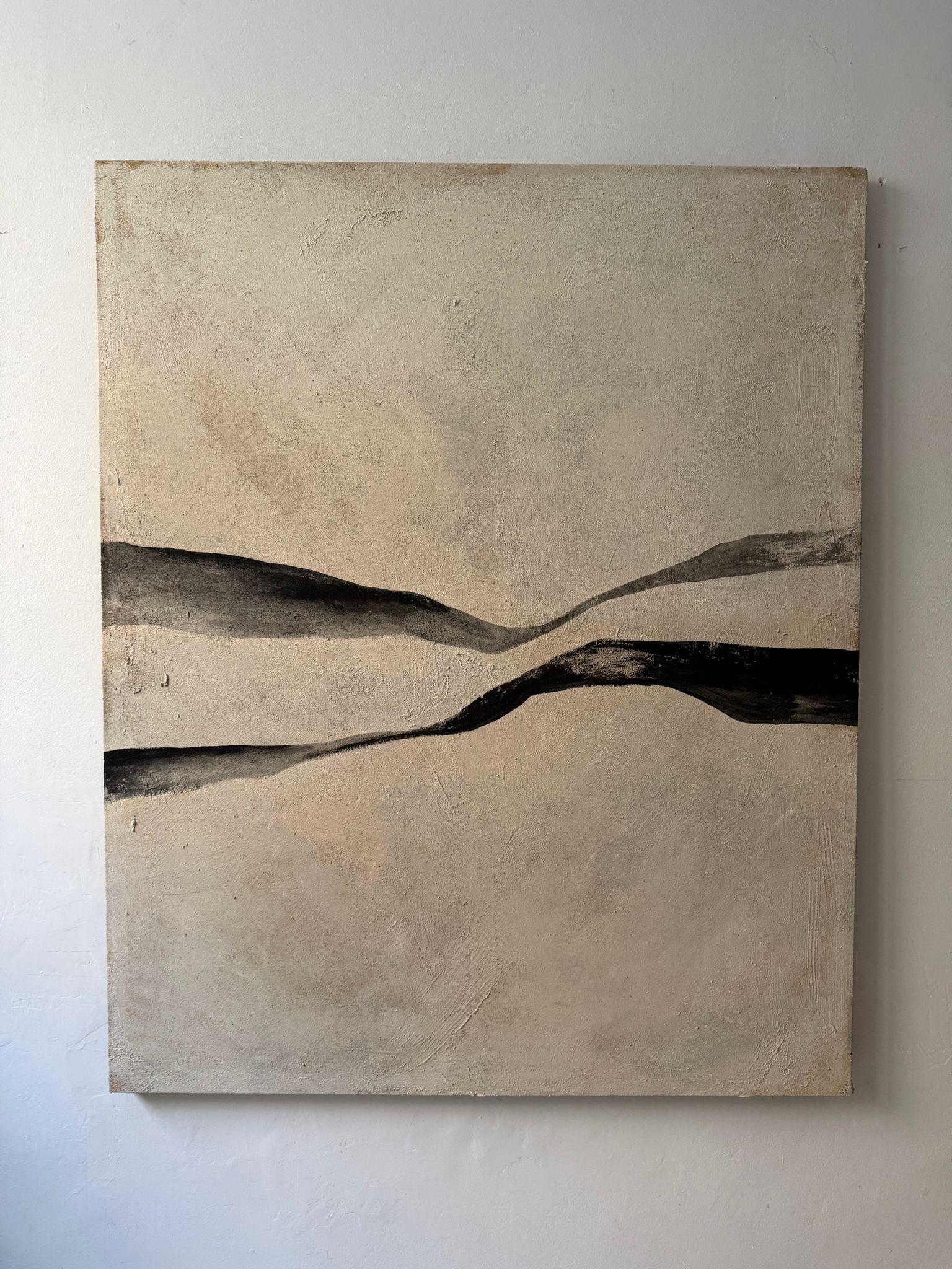 ABSTRACT Earth and Black Tones Lines Forms Artwork Artist Alicia Gimeno 2025 For Sale 3
