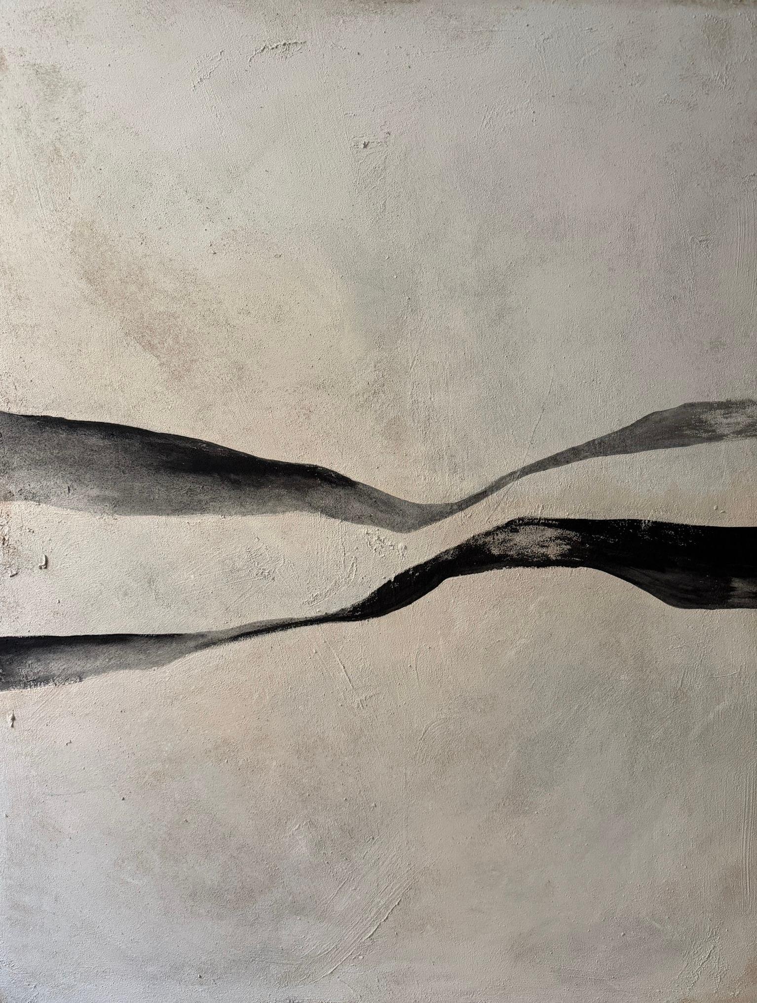ABSTRACT Earth and Black Tones Lines Forms Artwork Artist Alicia Gimeno 2025
