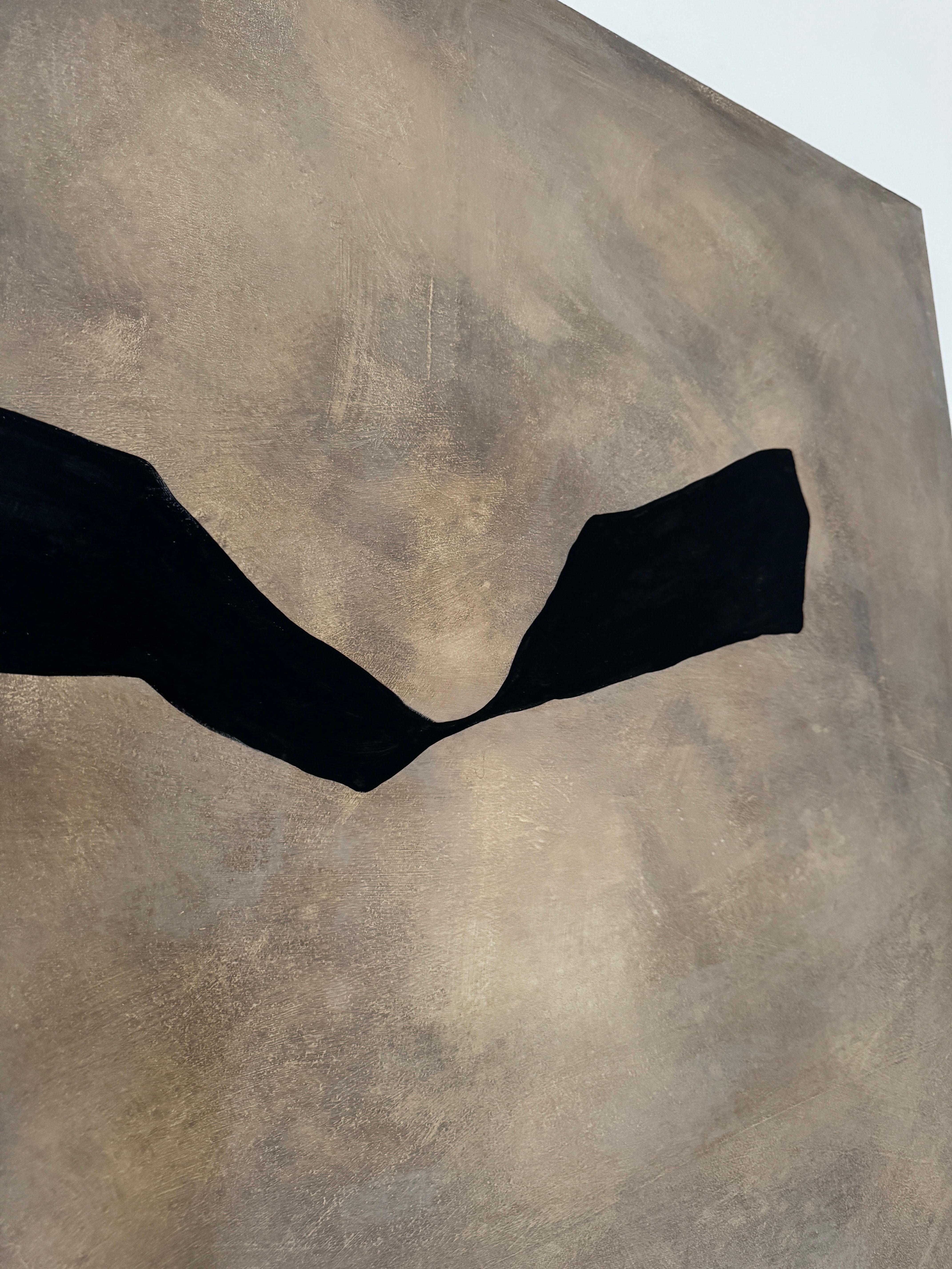 ABSTRACTO Tonos tierra Líneas negras Pintura Artista española Alicia Gimeno Nuevo en venta 1