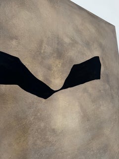 ABSTRACT Erdtöne Schwarze Linien Malerei Spanische Künstlerin Alicia Gimeno New