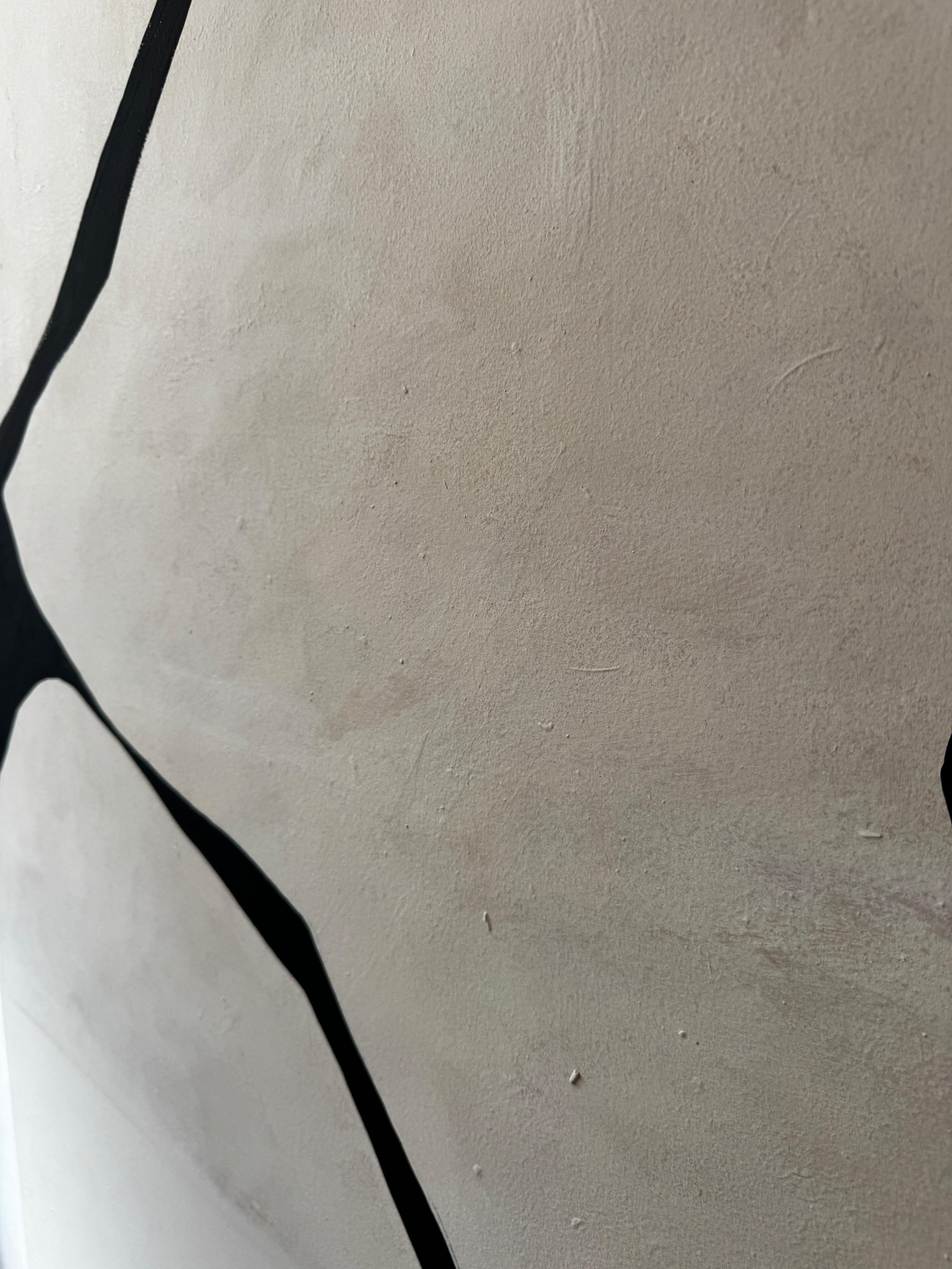 ABSTRACT Terra Toni Linee Nere Pittura Artista spagnola Alicia Gimeno New in vendita 1