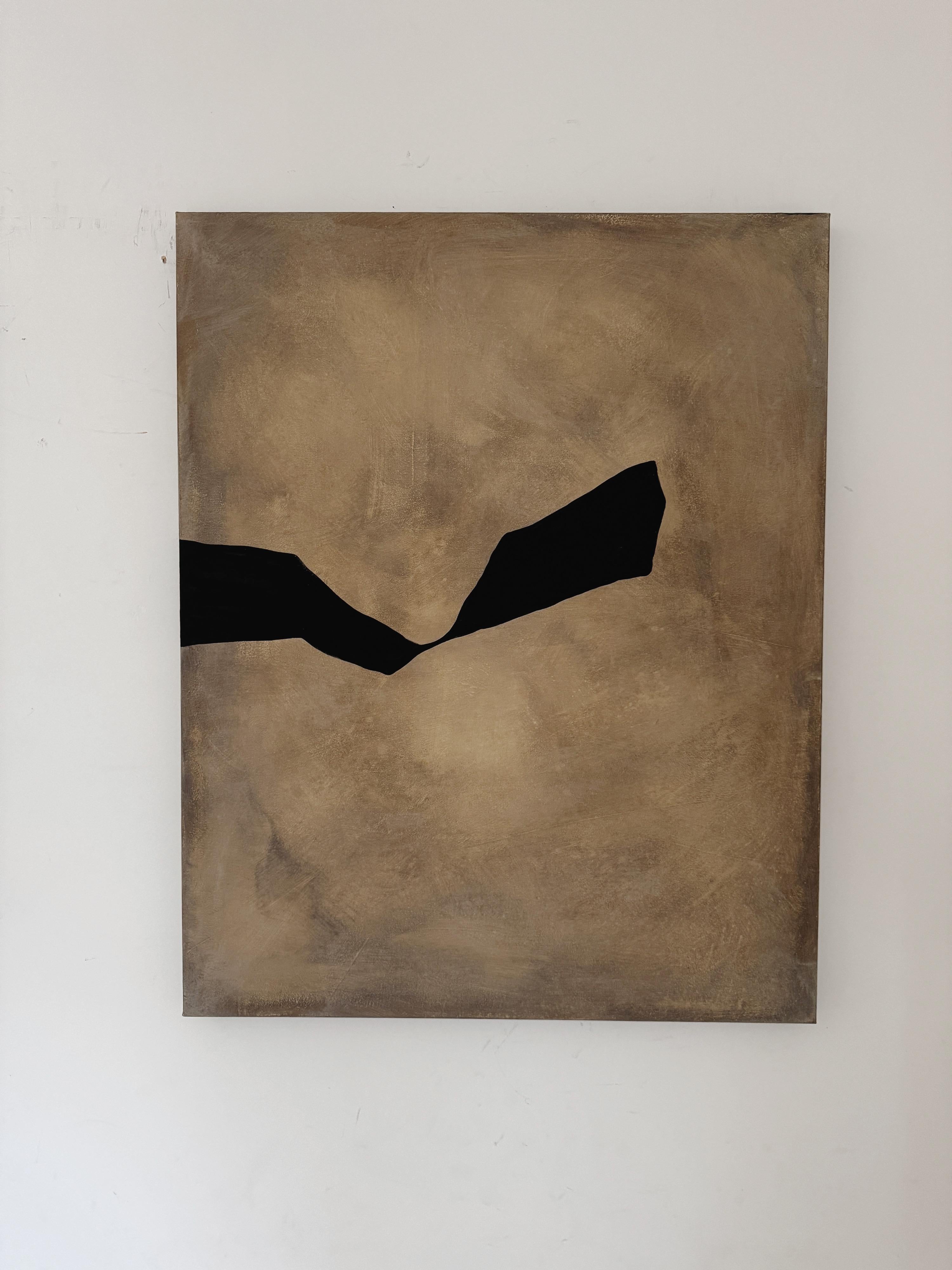 ABSTRACTO Tonos tierra Líneas negras Pintura Artista española Alicia Gimeno Nuevo en venta 4