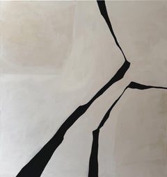 ABSTRACT Terra Toni Linee Nere Pittura Artista spagnola Alicia Gimeno New