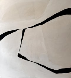ABSTRACT Terra Toni Linee Nere Pittura Artista spagnola Alicia Gimeno New