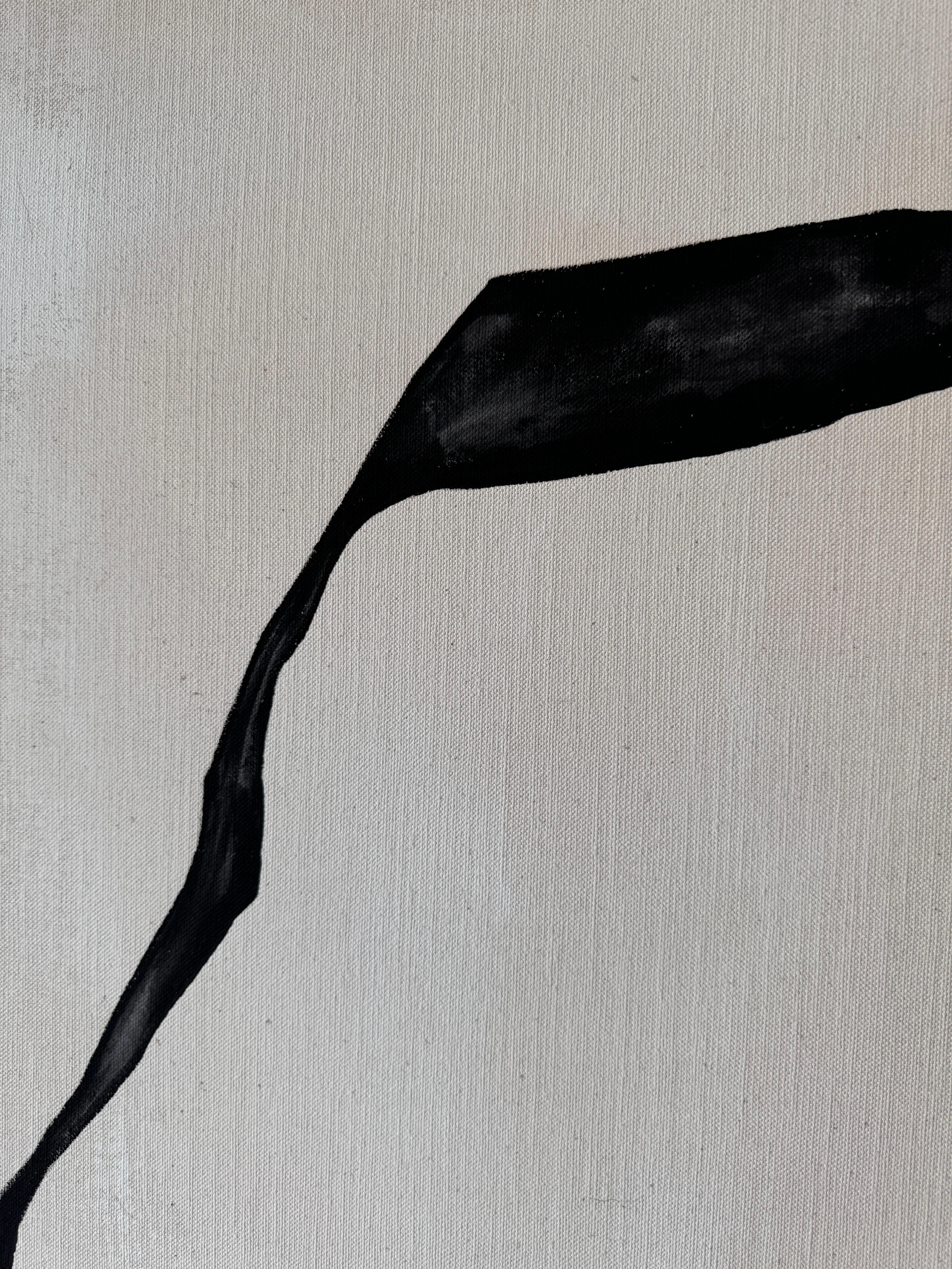 ABSTRACT Minimalismo Linee Pittura  Black Forms L'artista spagnola Alicia Gimeno in vendita 1