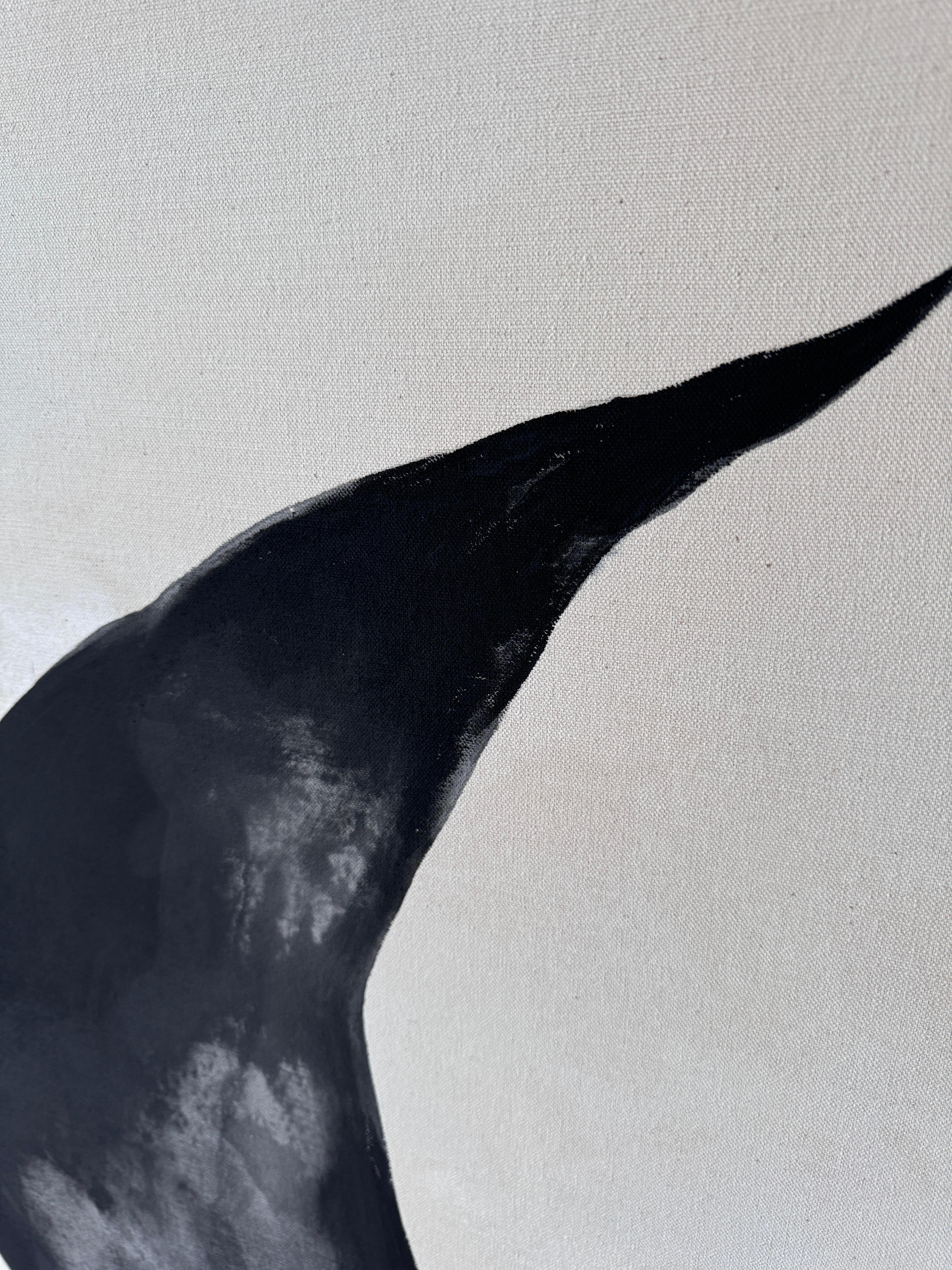 Peinture abstraite aux lignes de l'artiste espagnole Alicia Gimeno 1