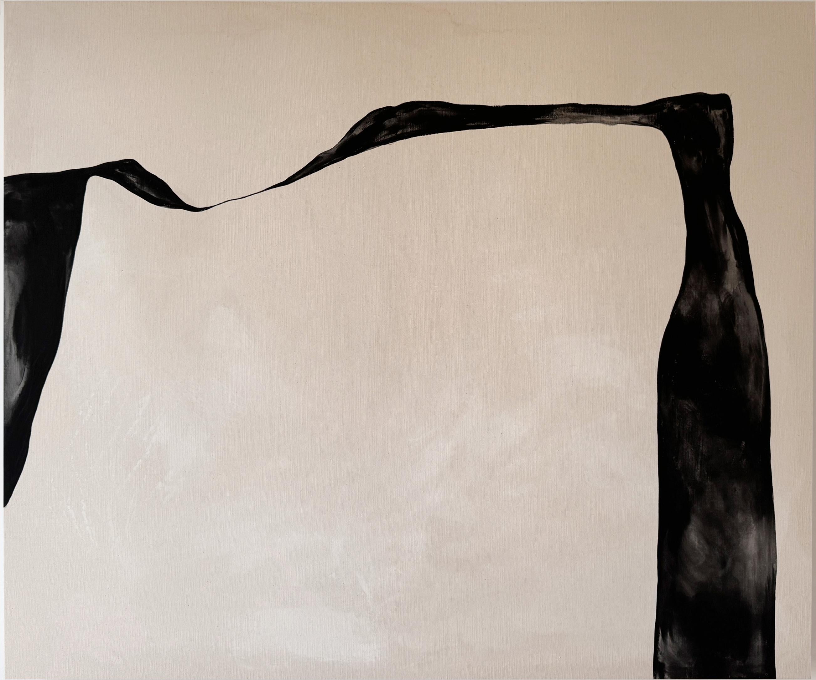 ABSTRACT Minimalismo Linee Pittura  L'artista spagnola Alicia Gimeno Black in vendita 2