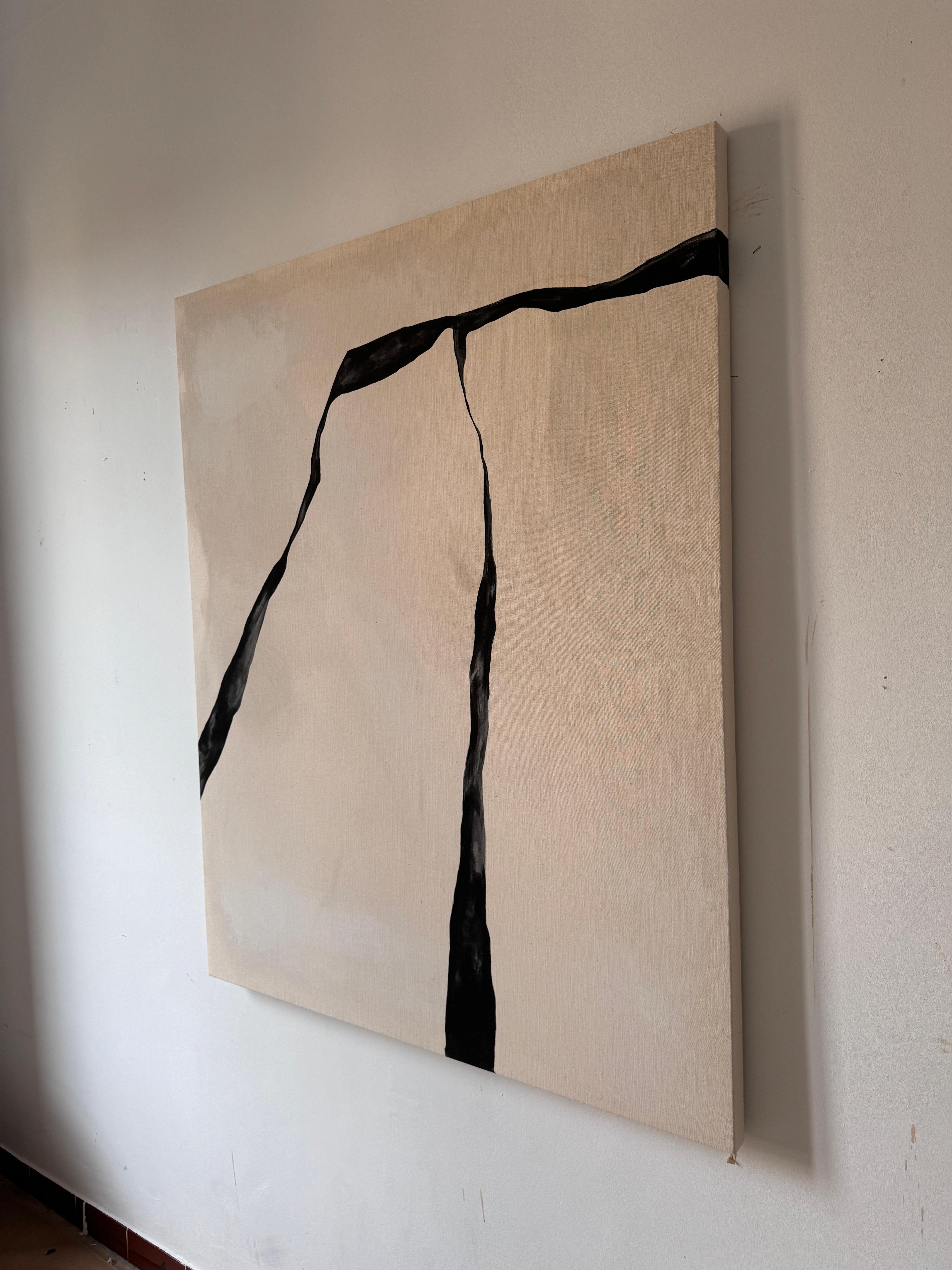 ABSTRACT Minimalismo Linee Pittura  Black Forms L'artista spagnola Alicia Gimeno in vendita 3