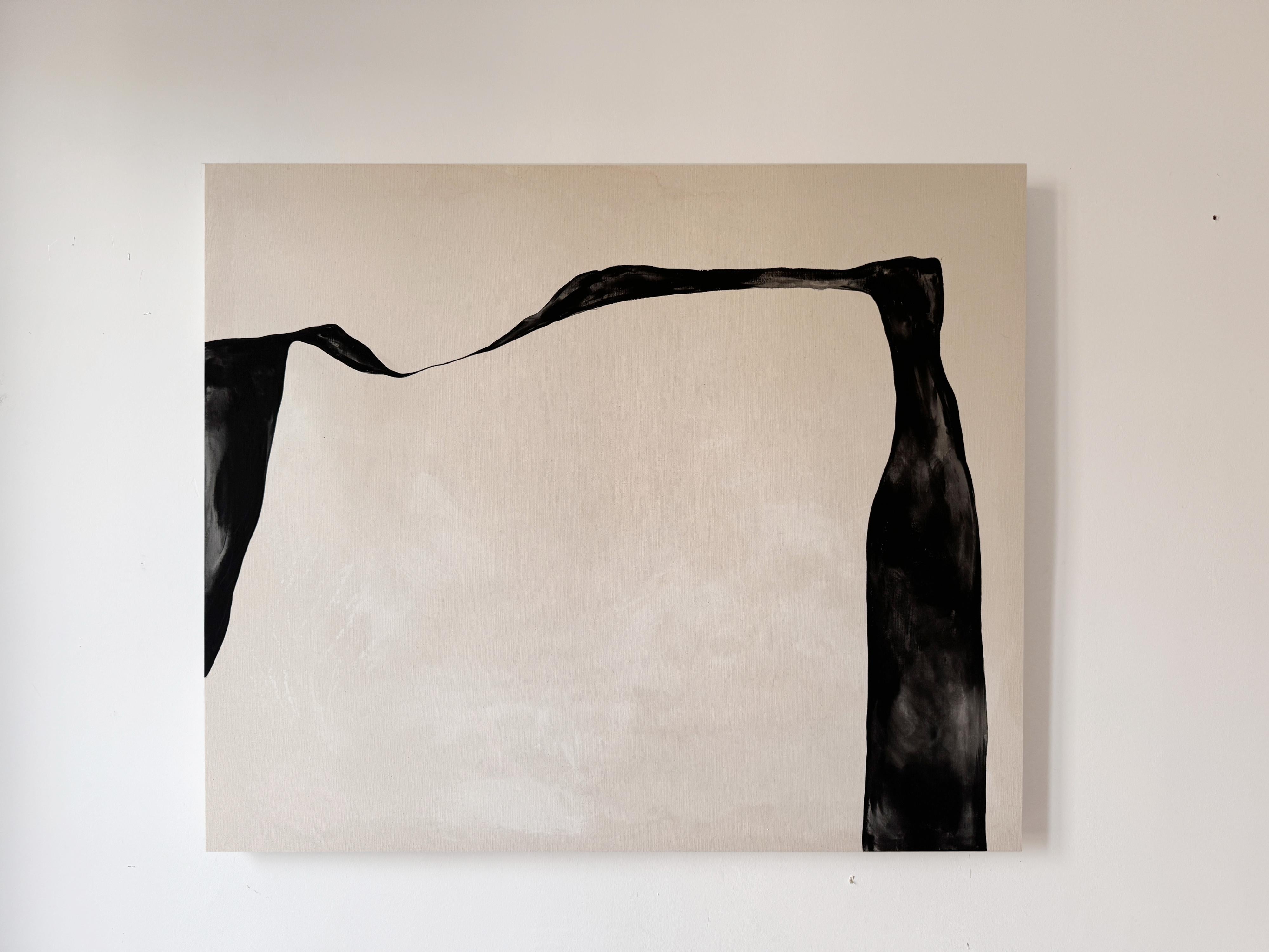 ABSTRACT Minimalismo Linee Pittura  L'artista spagnola Alicia Gimeno Black in vendita 4