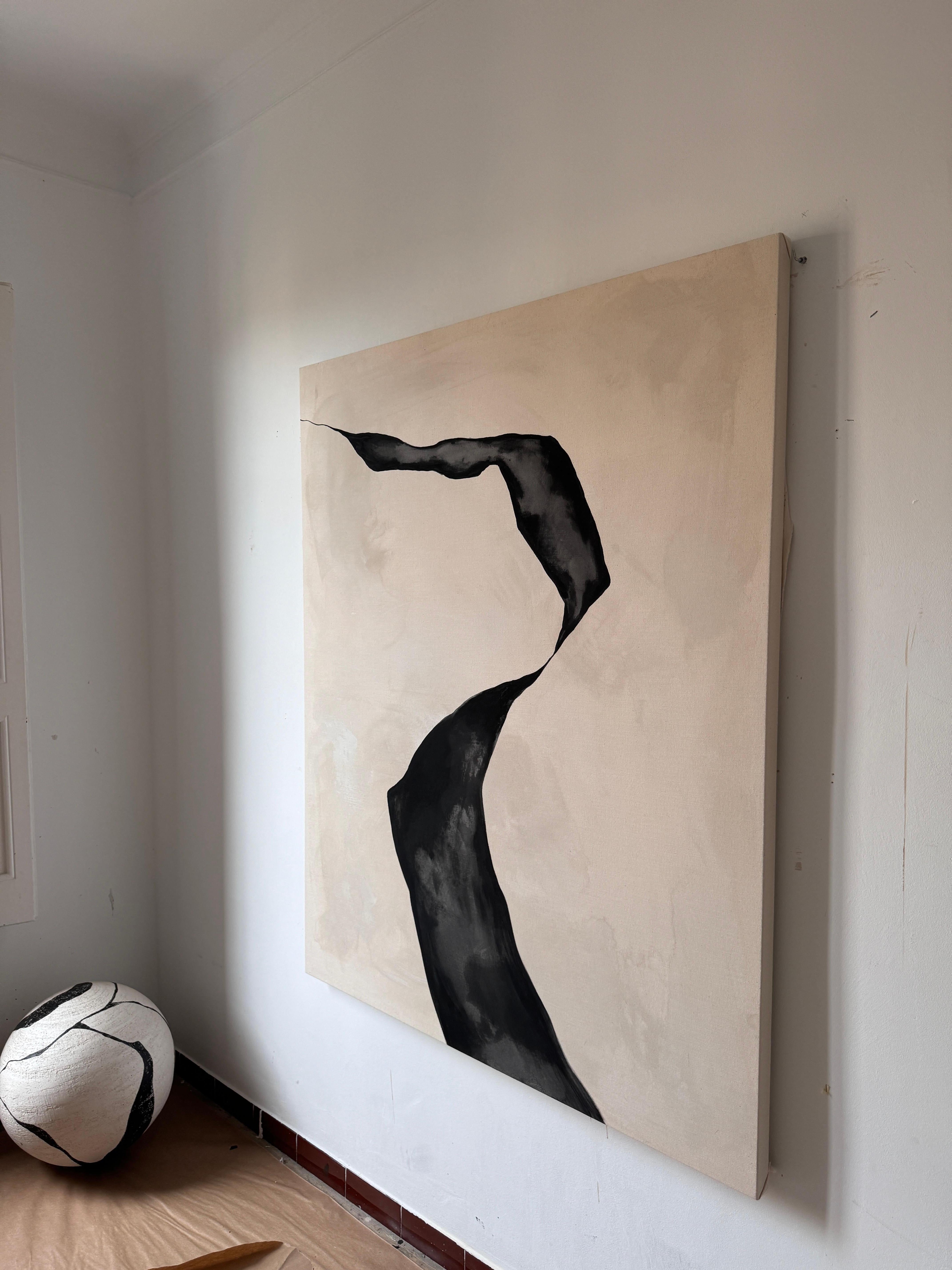 Peinture abstraite aux lignes de l'artiste espagnole Alicia Gimeno 5
