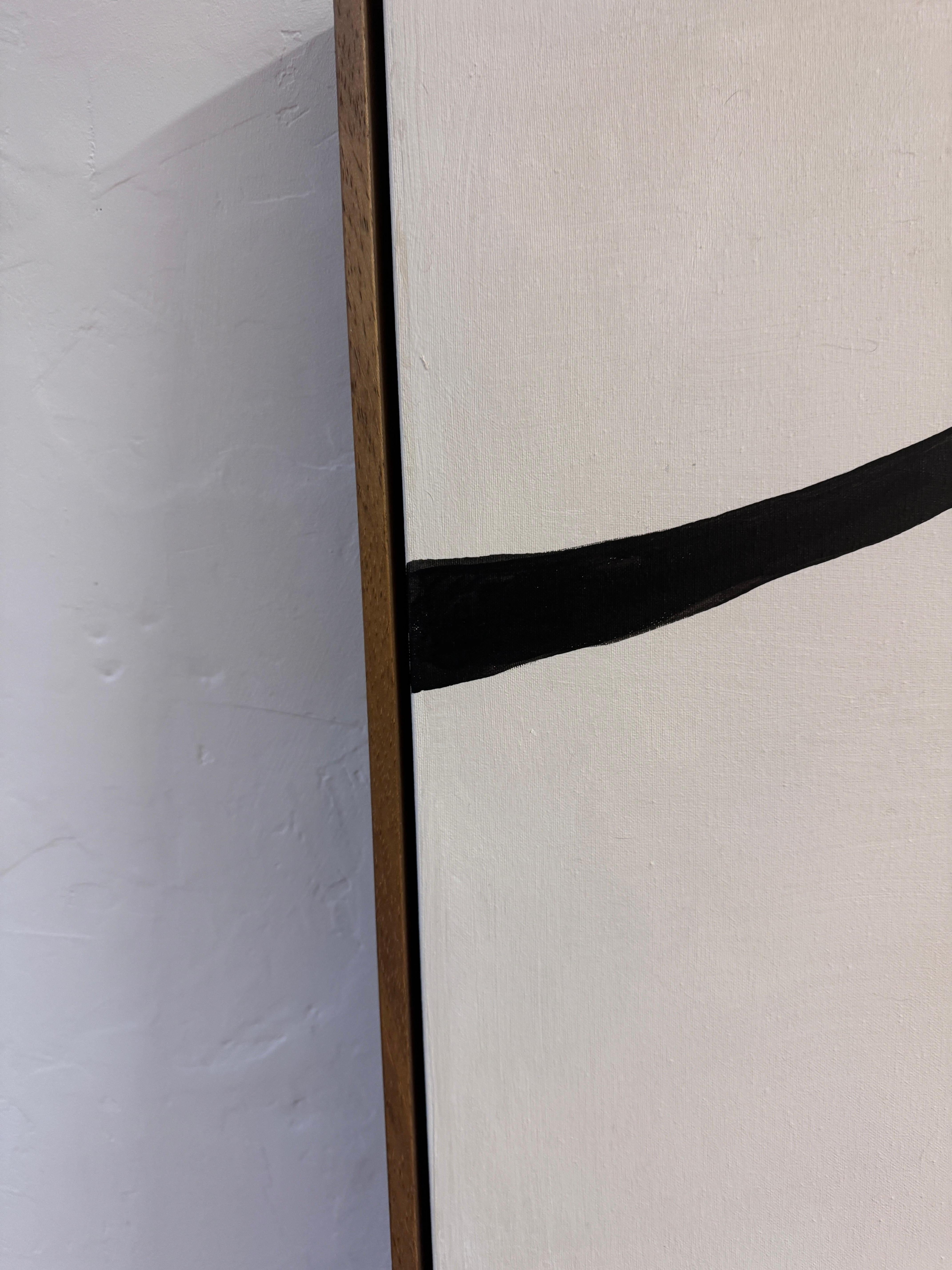 ABSTRACT Minimalism Painting Textil Spanish Artist Alicia Gimeno Black For Sale 2