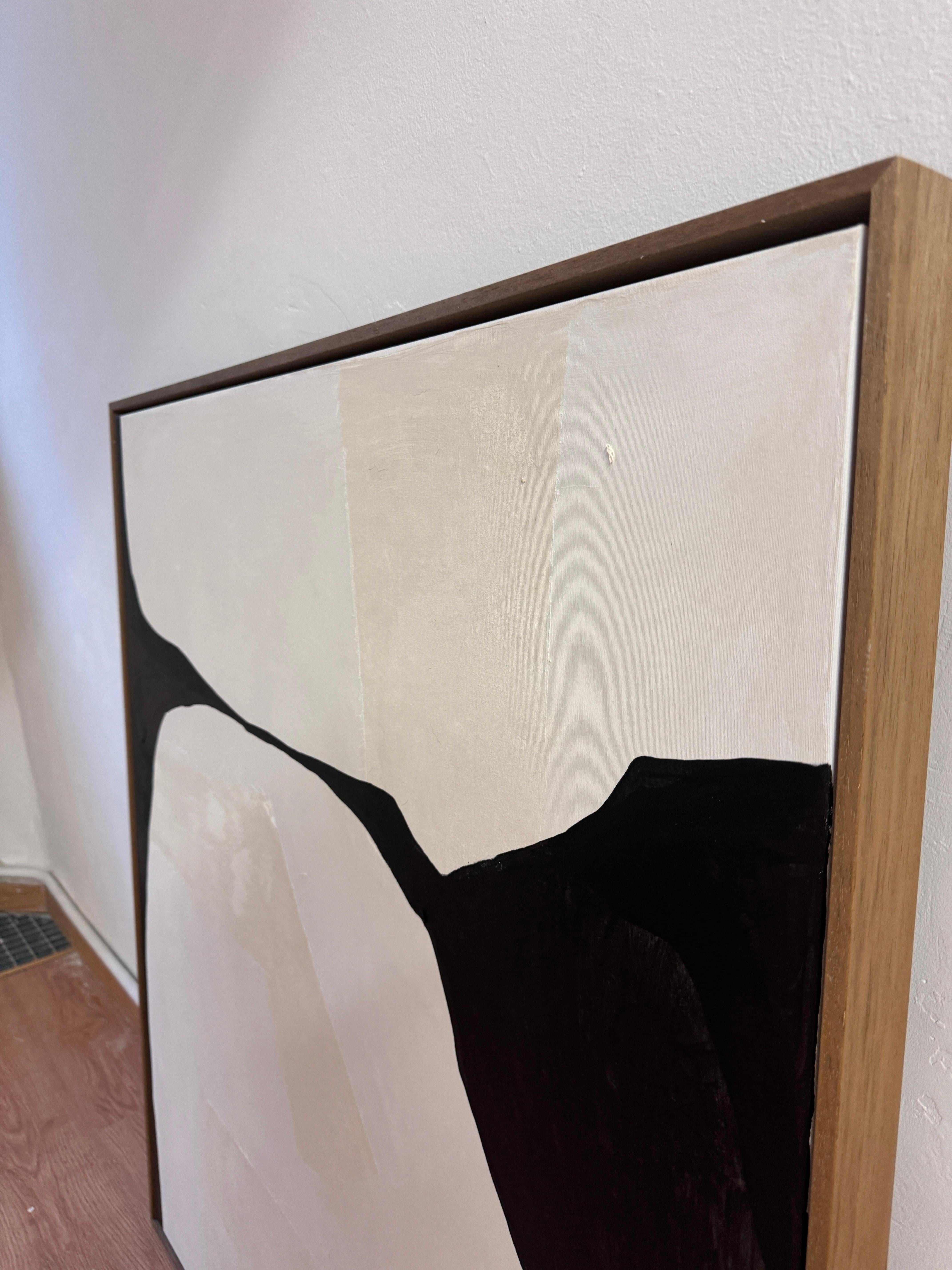 ABSTRACTO Minimalismo Pintura Textil Artista Española Alicia Gimeno Negro 2
