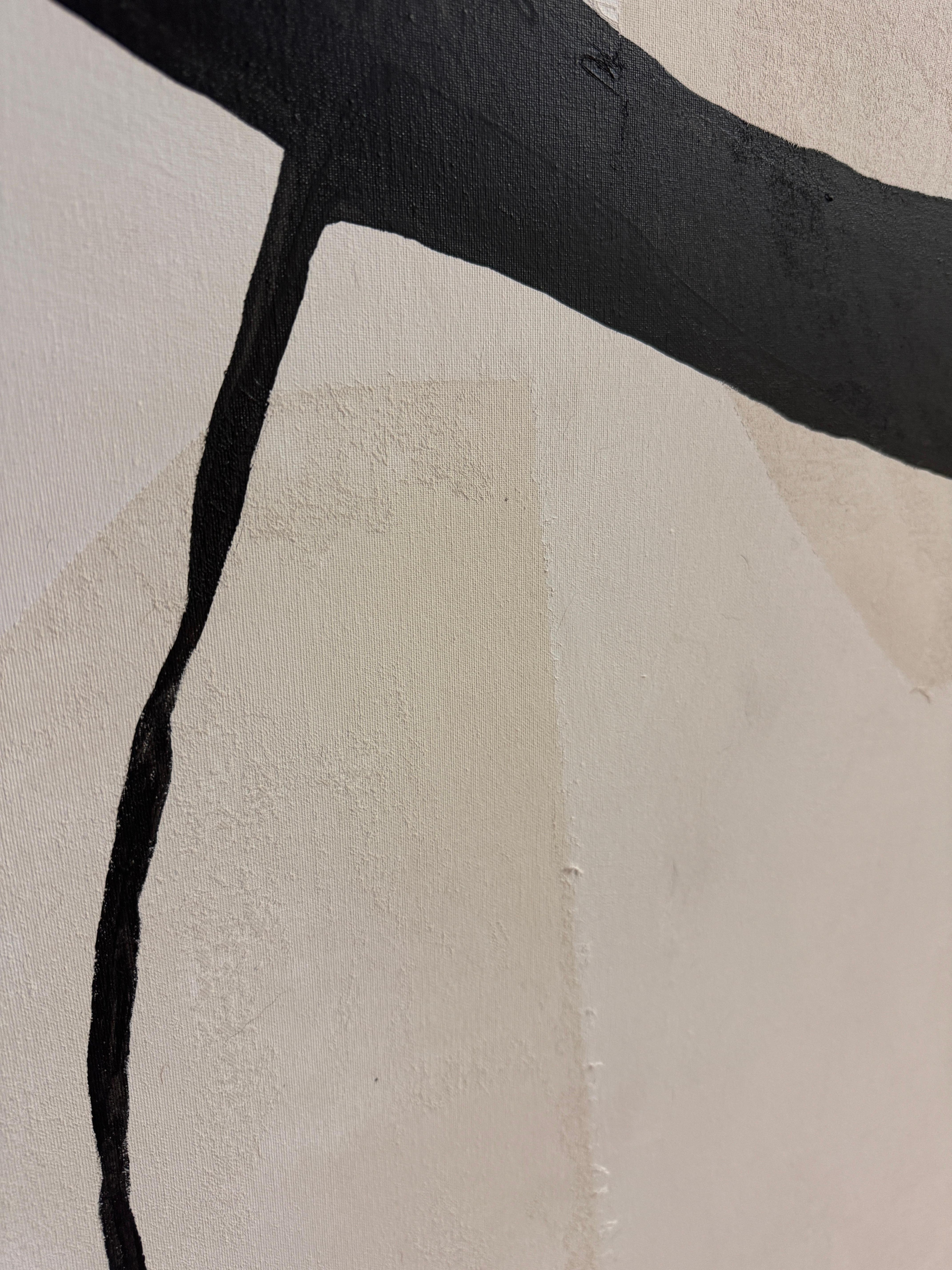 ABSTRACT Minimalism Painting Textil Spanish Artist Alicia Gimeno Black For Sale 3
