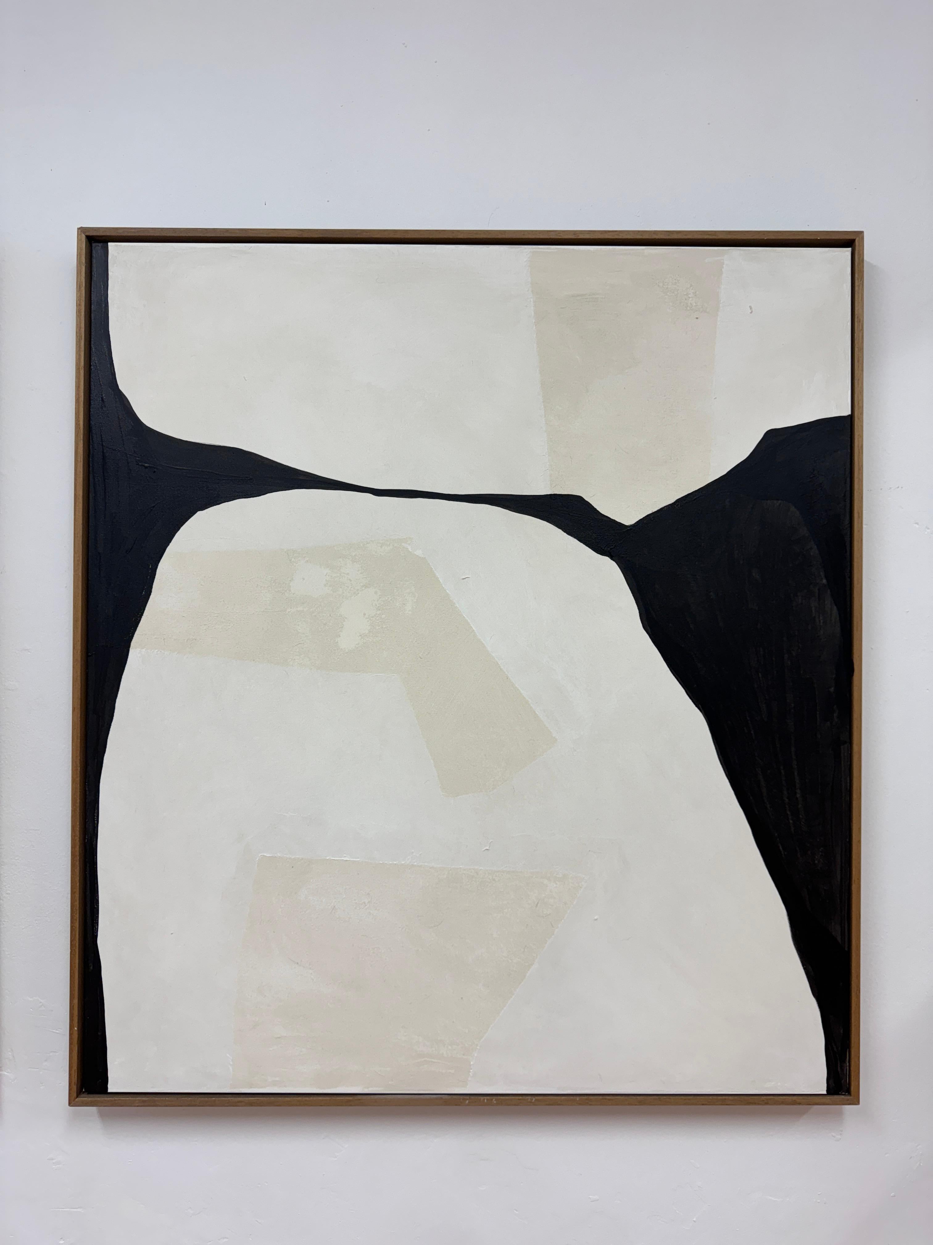 ABSTRACTO Minimalismo Pintura Textil Artista Española Alicia Gimeno Negro 4