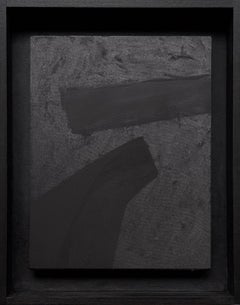 ABSTRACT Gemälde in schwarzer Farbe, spanische Künstlerin Alicia Gimeno, 2024, NEU, ABSTRACT