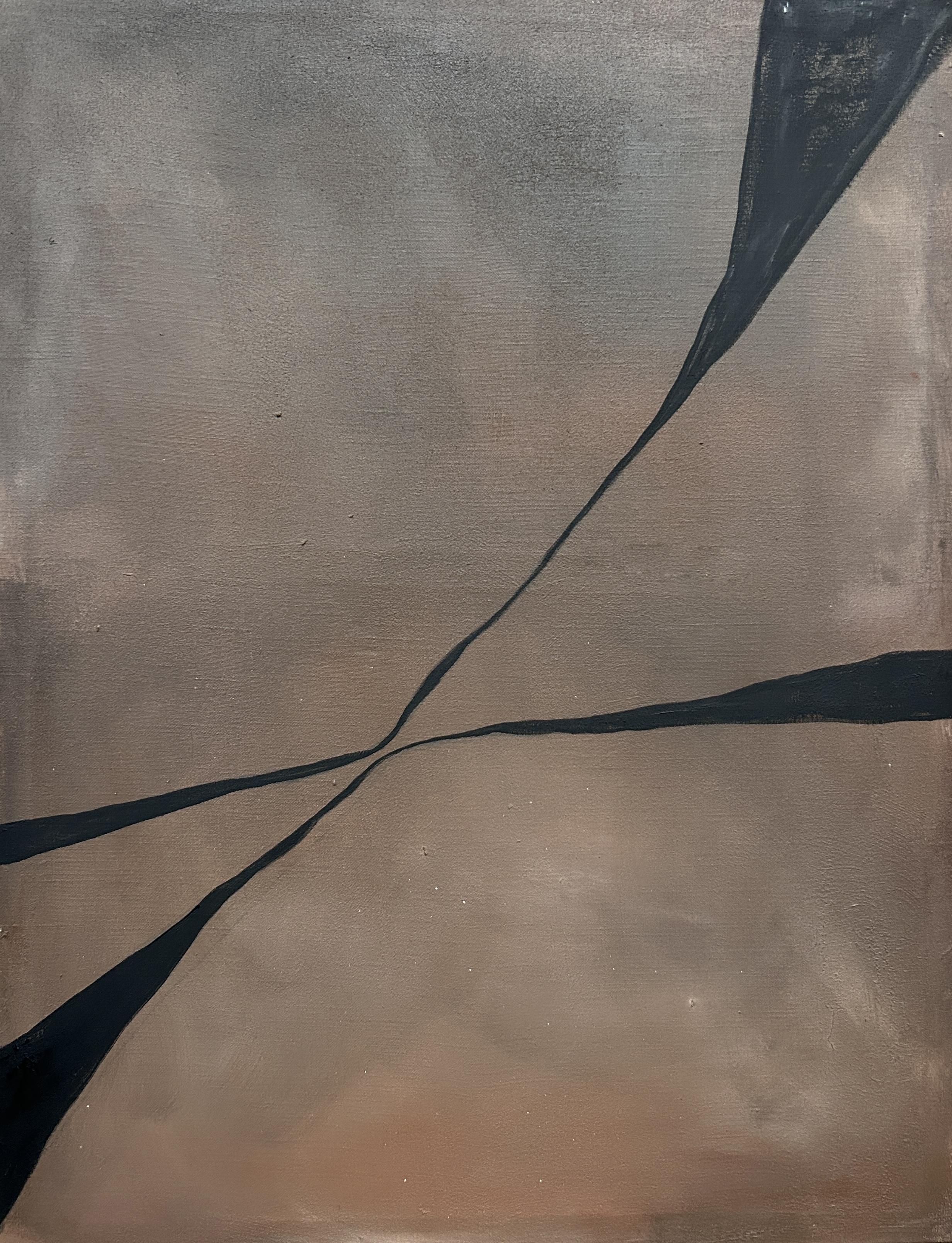 ABSTRACT Gemälde Schwarz Dunkle Linien Leinwand der spanischen Künstlerin Alicia Gimeno 2024  im Angebot 2