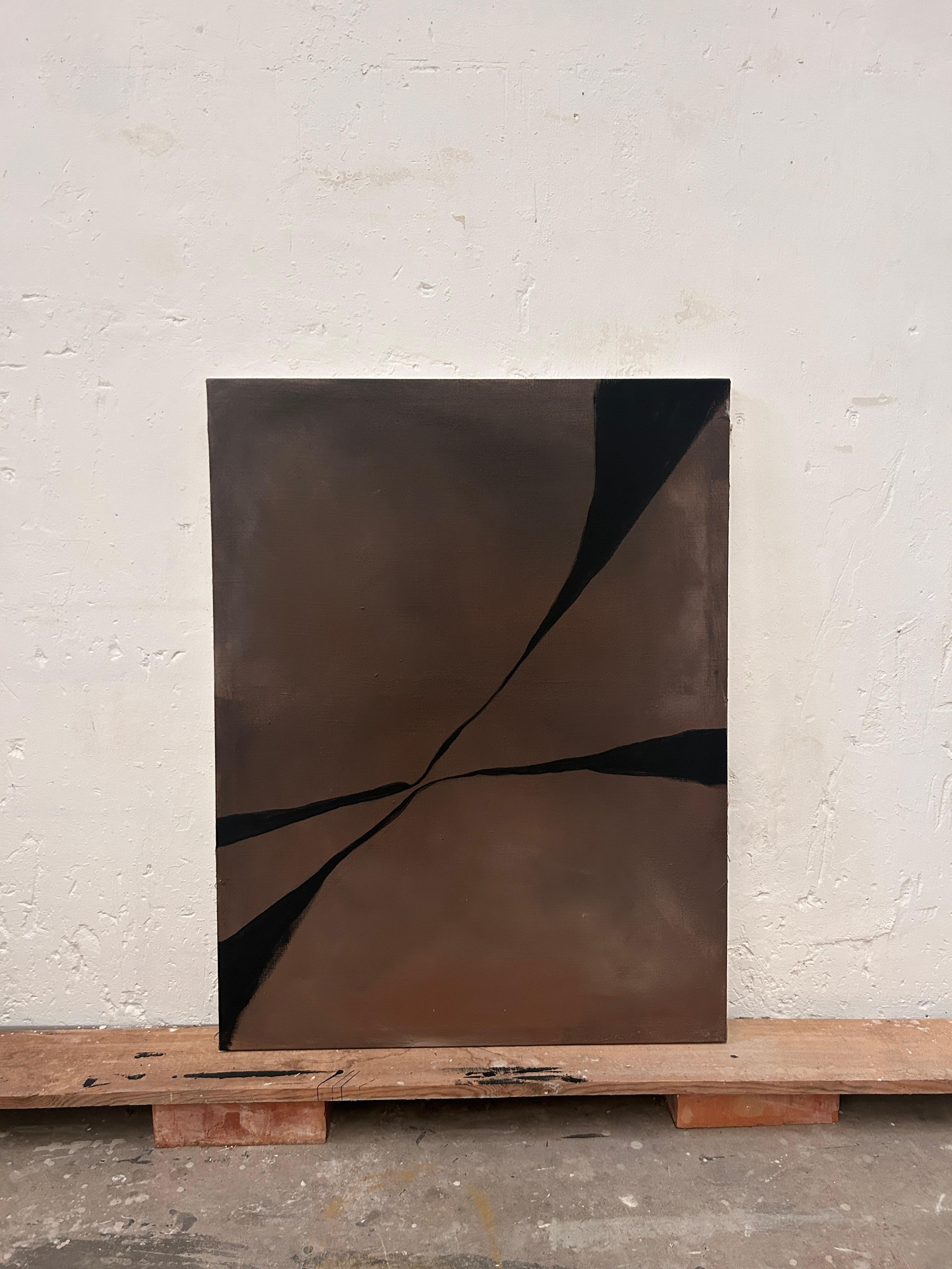 ABSTRACT Gemälde Schwarz Dunkle Linien Leinwand der spanischen Künstlerin Alicia Gimeno 2024  im Angebot 4