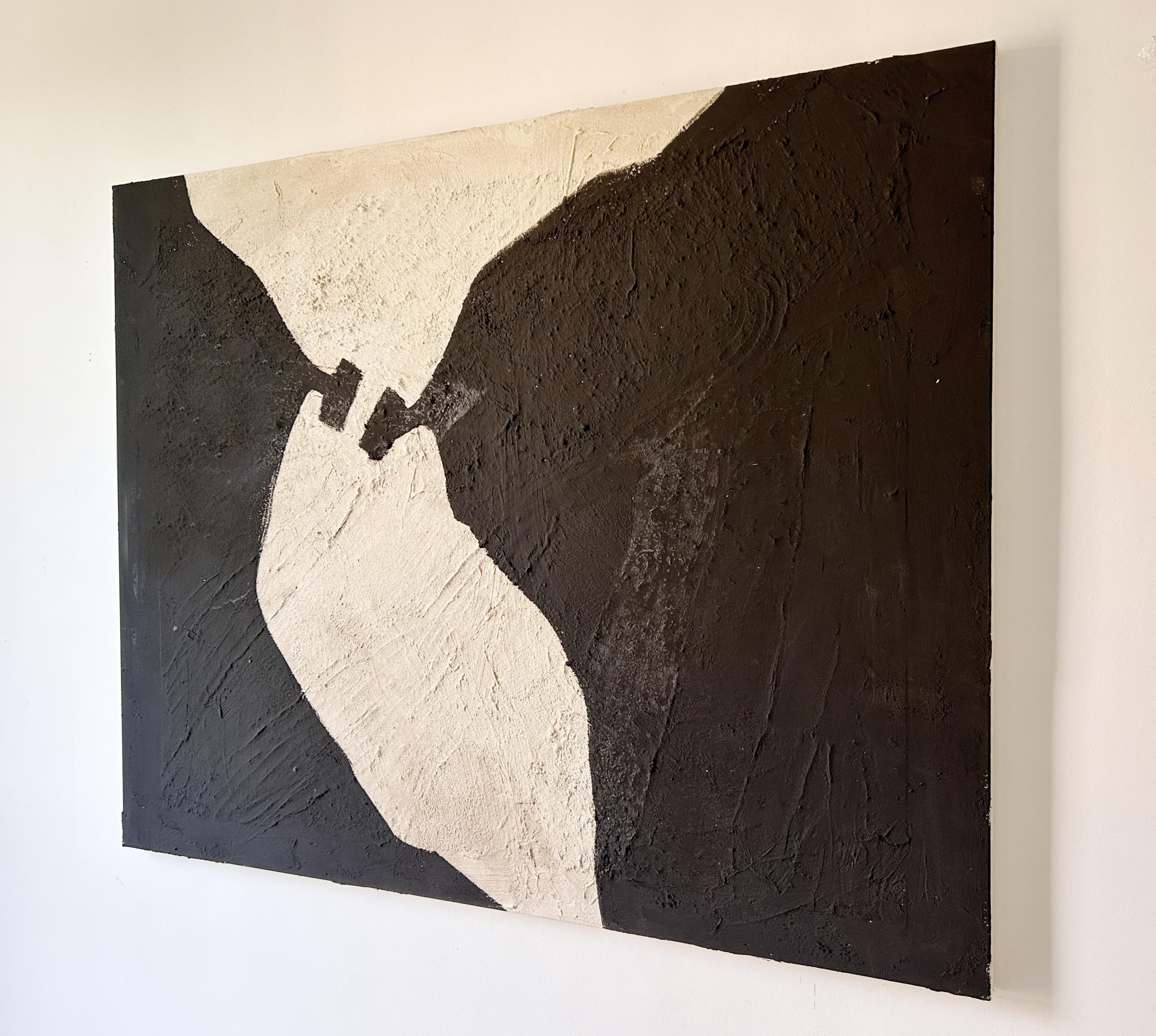 ABSTRACT Pittura Nero Forme Texture Artista spagnola Alicia Gimeno 2024 NUOVO 3